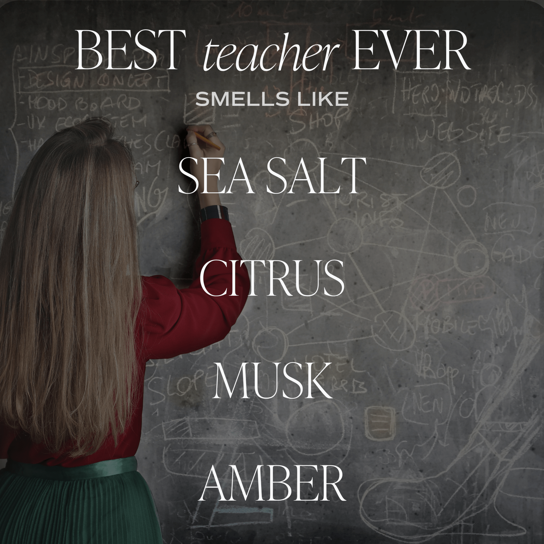 Best Teacher Ever Soy Candle - Clear Jar - 9 oz (Salt and Sea) - My American Goods