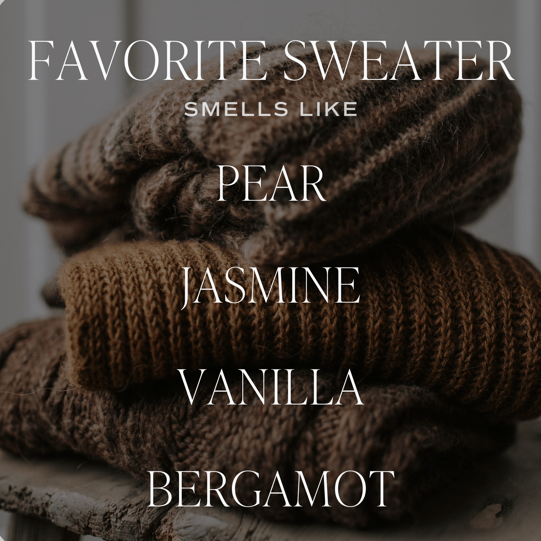 Favorite Sweater Soy Candle - Patterned 9 oz - Clear Jar (Cashmere and Vanilla) - My American Goods