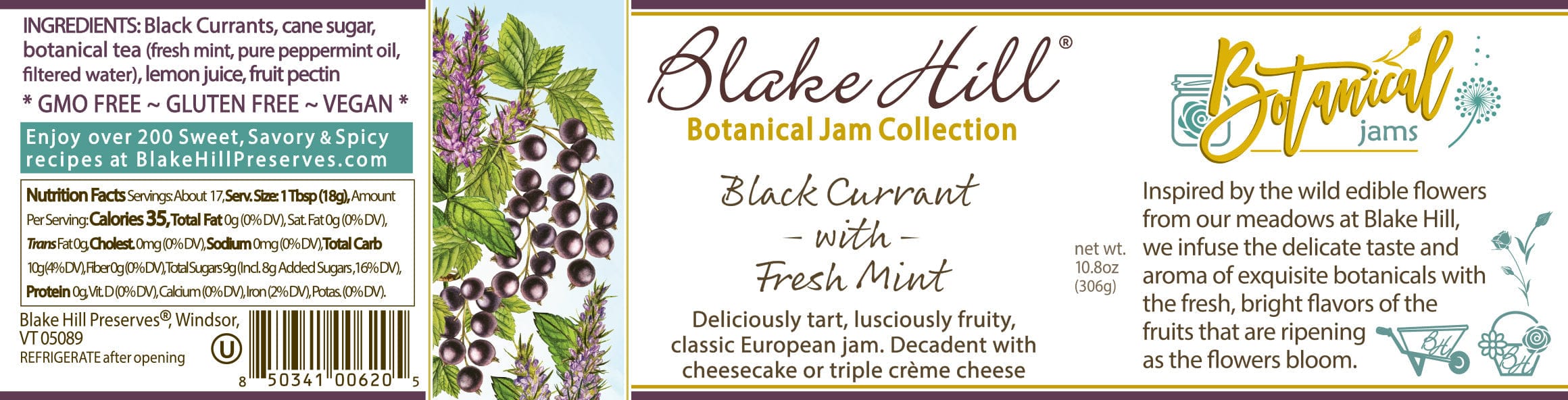 Blake Hill Preserves jam Black Currant with Wild Mint Jam