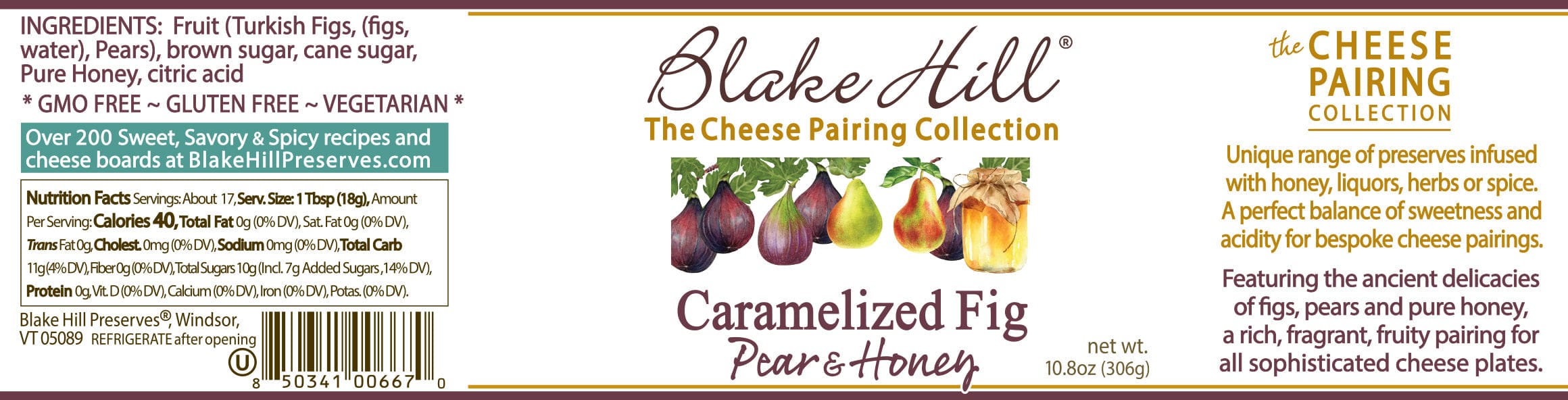 Blake Hill Preserves jam Caramelized Fig with Pear & Honey