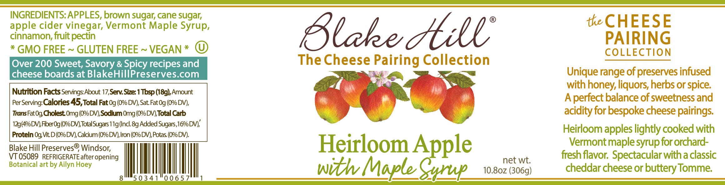 Blake Hill Preserves jam Heirloom Apple with Maple Syrup