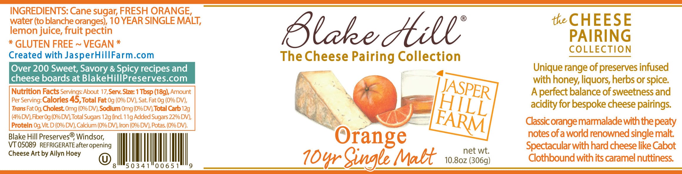 Blake Hill Preserves jam Orange with 10yr Single Malt