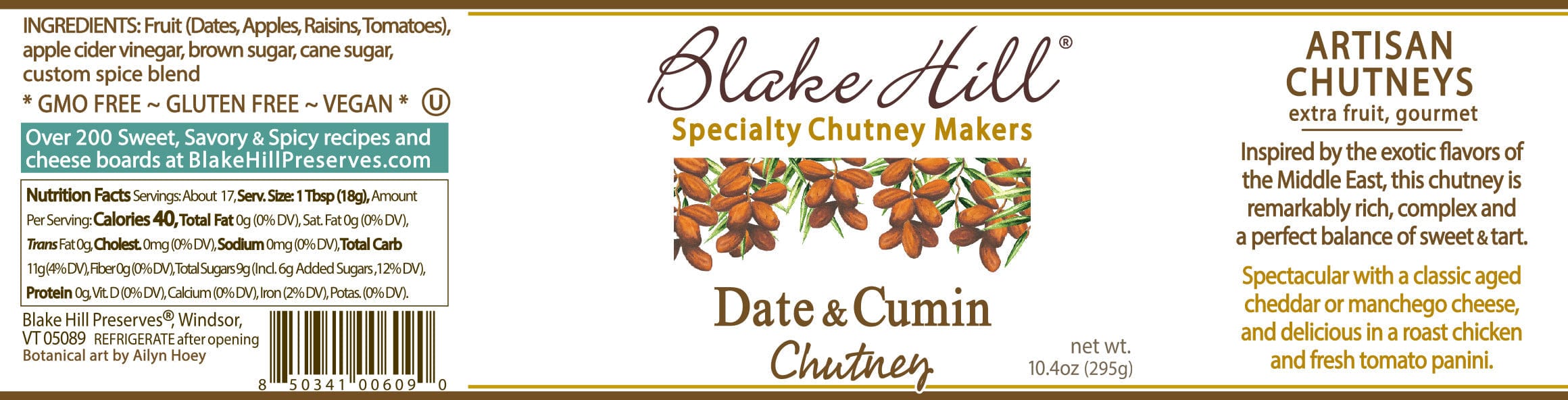 Blake Hill Preserves jam Date & Cumin Chutney