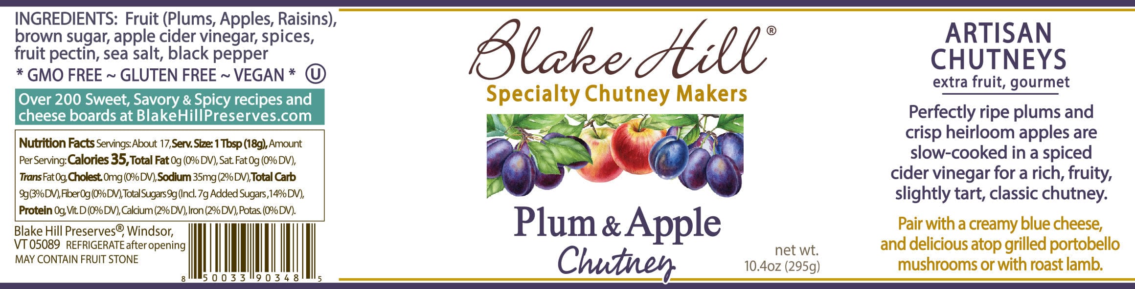 Blake Hill Preserves jam Plum & Apple Chutney