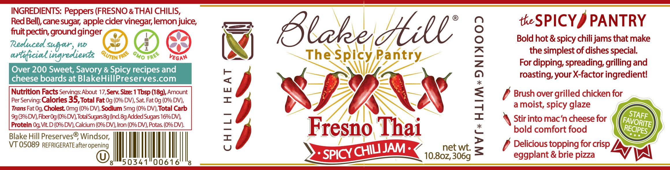Blake Hill Preserves jam Fresno & Thai Spicy Chili Jam