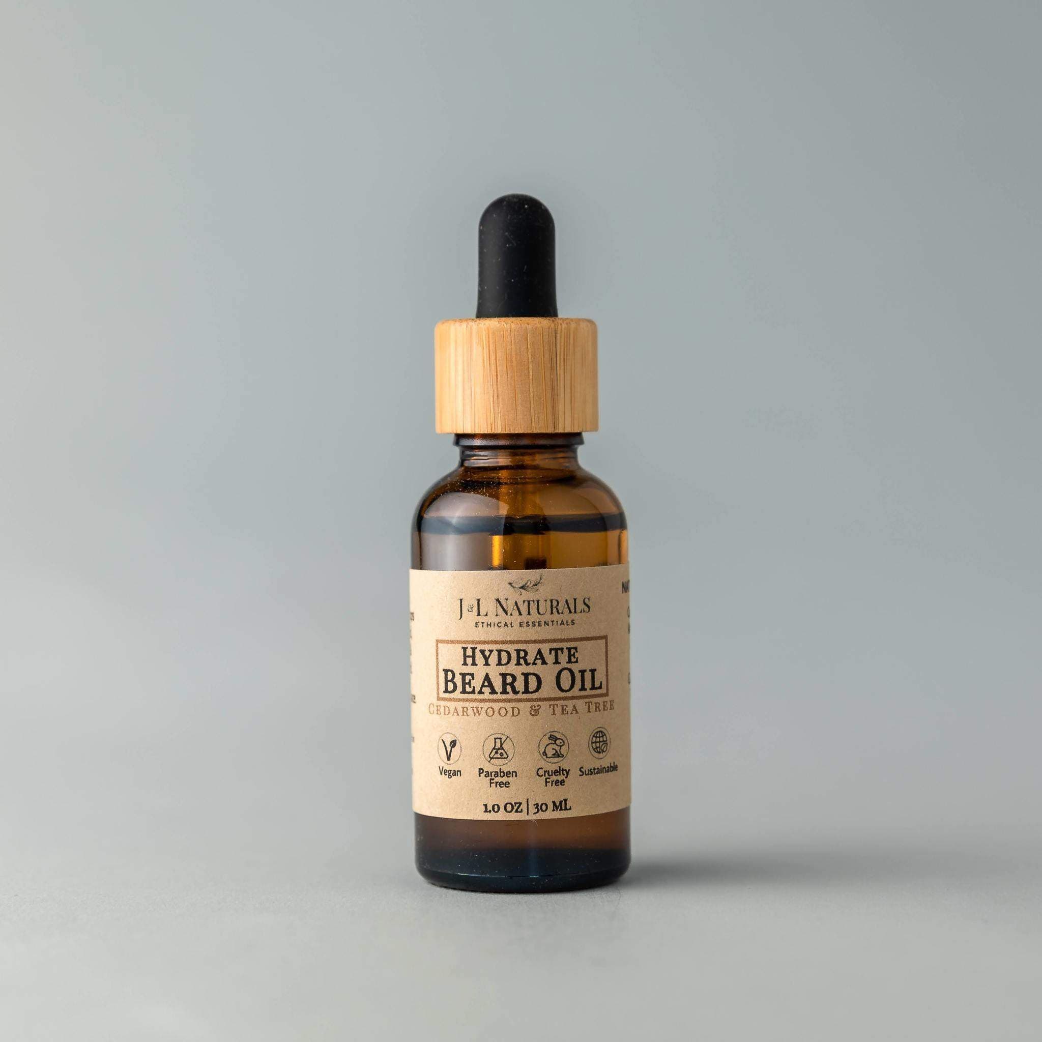 J&L Naturals Beard Oil Hydrate / Cedarwood & Tea Tree Beard Oil