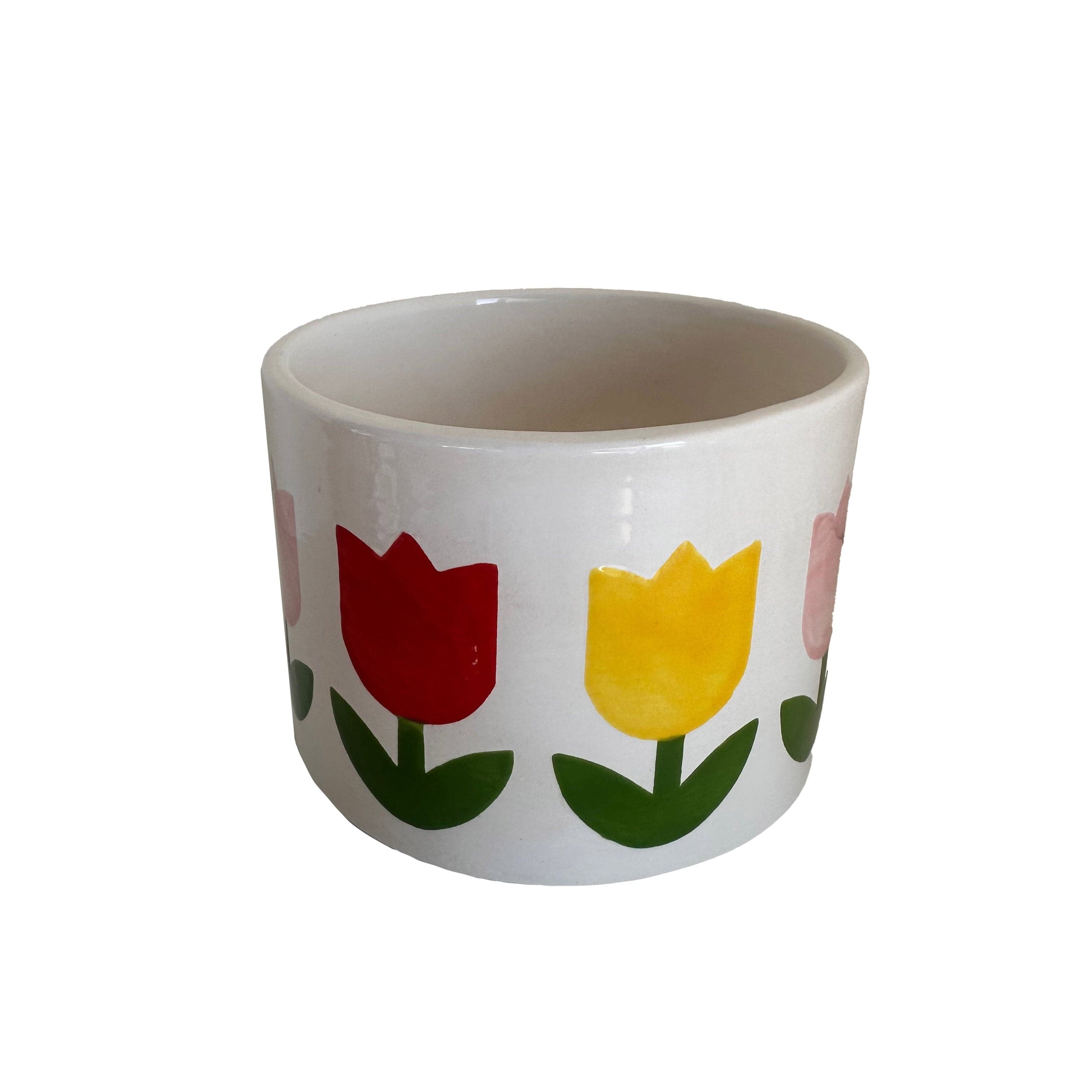 Ruby Clay Company Candle of Pure Beeswax / Small / Classic Multicolor Tulip Fever Hand Poured Candle & Vase