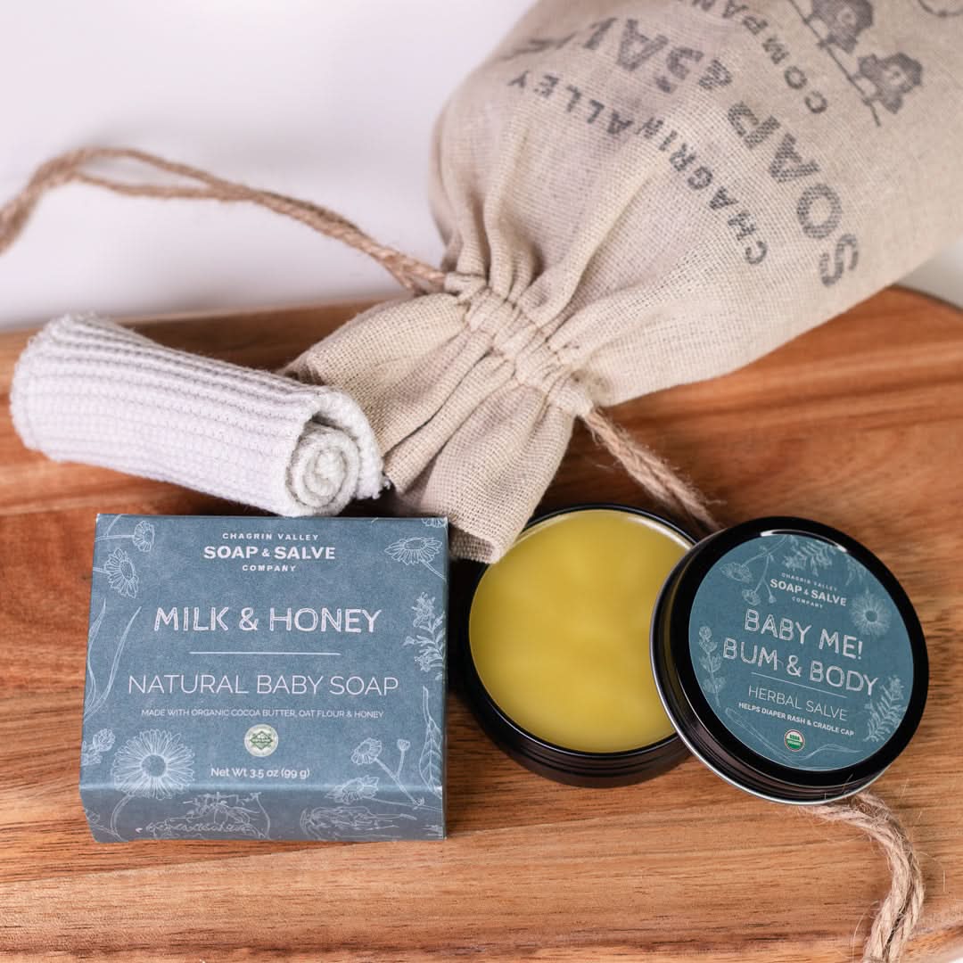 Chagrin Valley Soap & Salve Gift Baby Bundle Bundle: Baby Me! Organic Skin Care Bundle