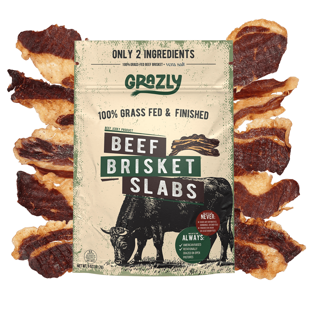 Grazly 1 Pack Beef Brisket Slabs - 100% Grass-Fed & Finished