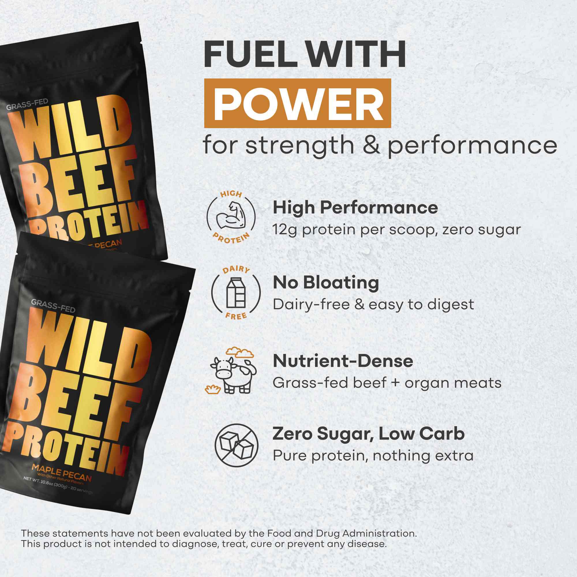 Wild Foods Protein Beef Protein, 20 servings – Grass-Fed Muscle Recovery Protein