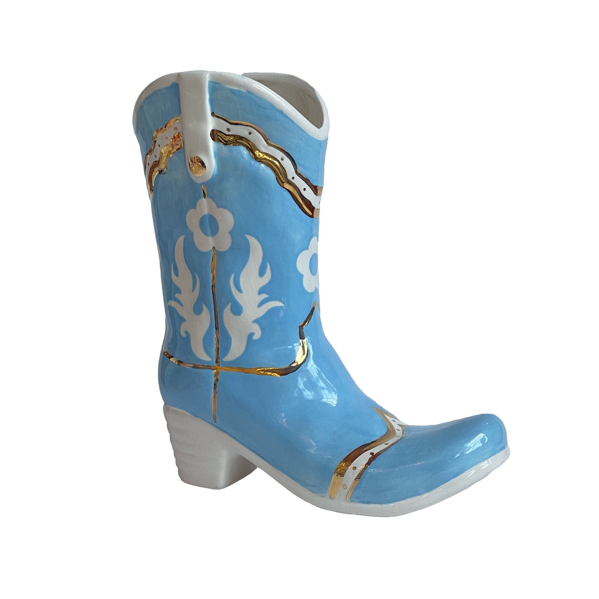 Ruby Clay Company Single Tone Cowboy Boot Vase