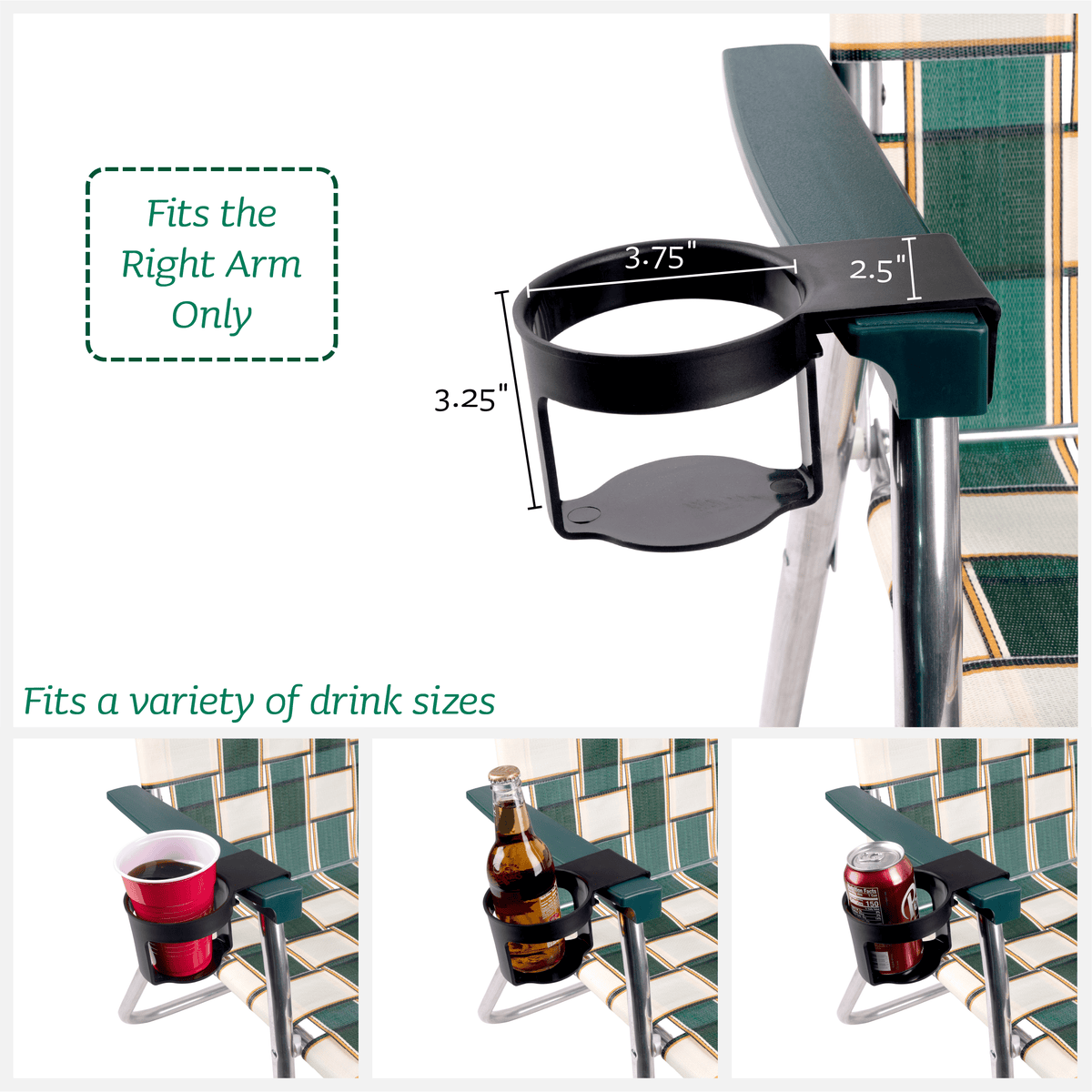 Lawn Chair USA Accessories Lawn Chair USA Black Cup Holder