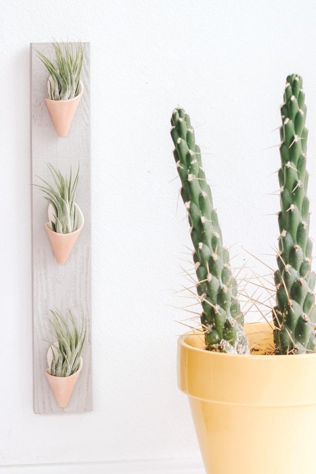 Carter + Rose Blush / With Plant Triple Ceramic Wall Planter