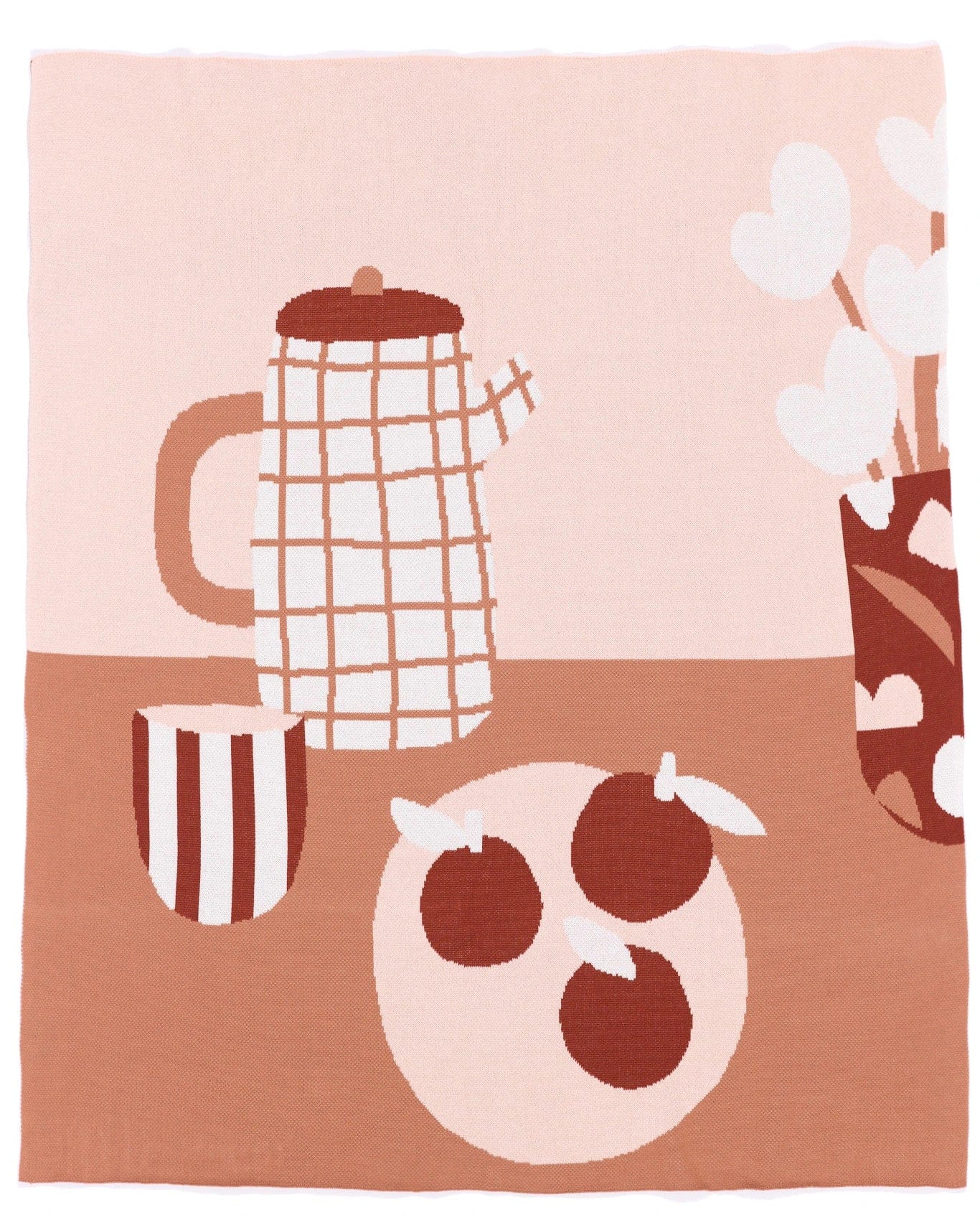 Biquette Throw Blanket Saturday in Organic Cotton Breakfast - Throw Blanket