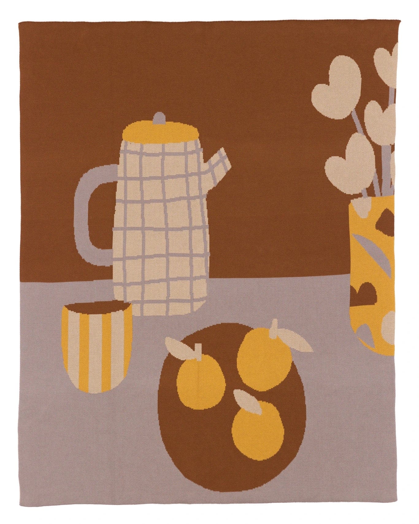 Biquette Throw Blanket Sunday in Egyptian Cotton Breakfast - Throw Blanket