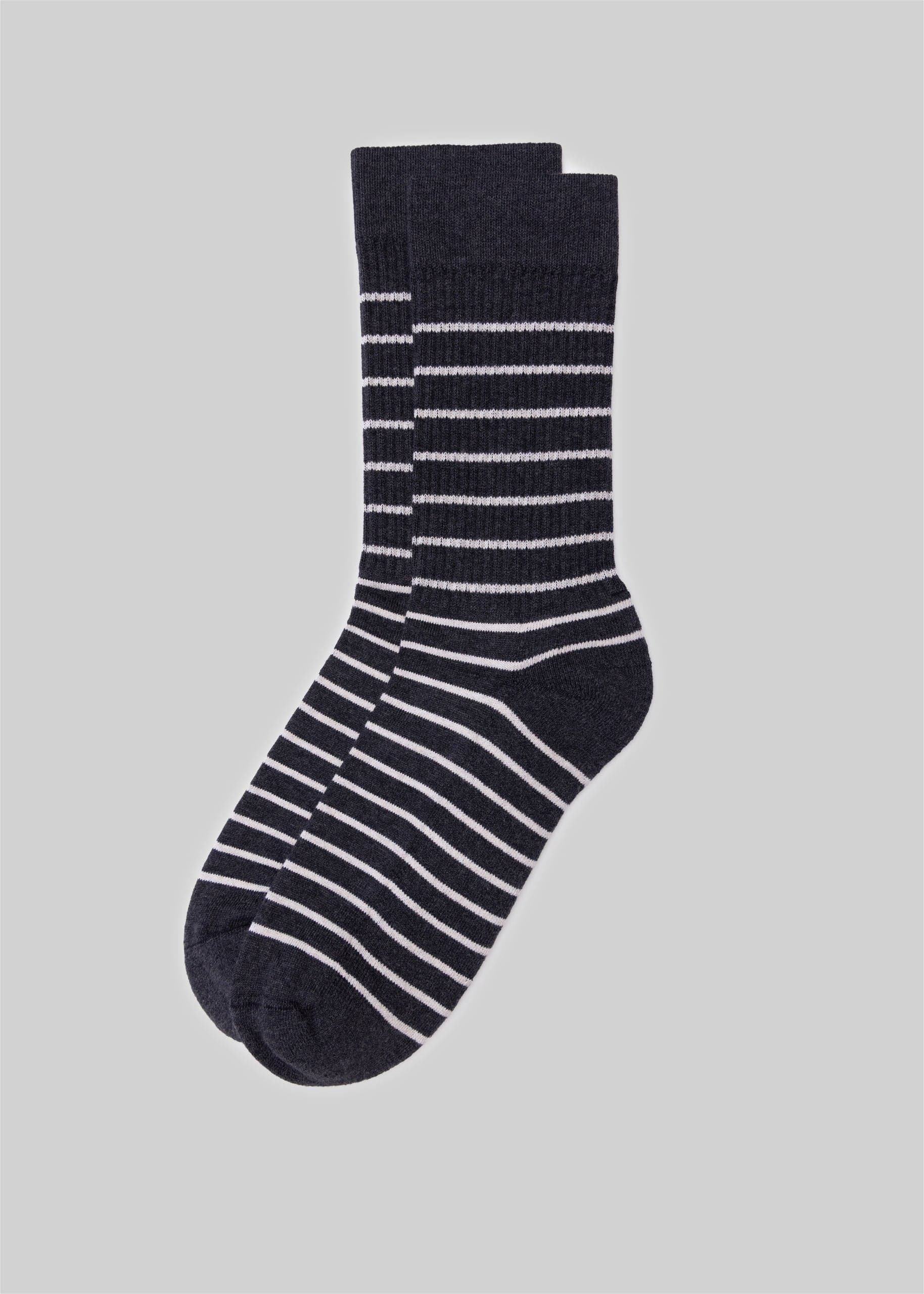 American Trench Socks charcoal/natural / REG The Brittany Stripe