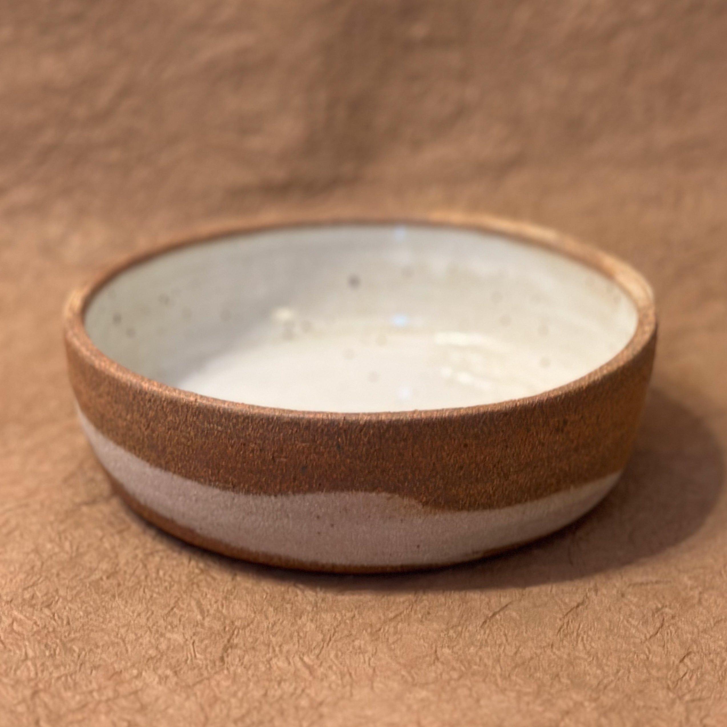 Olivia Snow Ceramics Bowl 7" Brown and White Marbled Ceramic Coupe Bowl