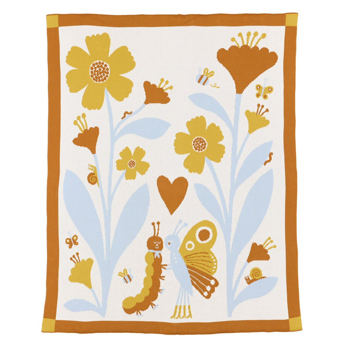 Biquette Throw Blanket Chrysalis in Egyptian Cotton Bugs in Love
