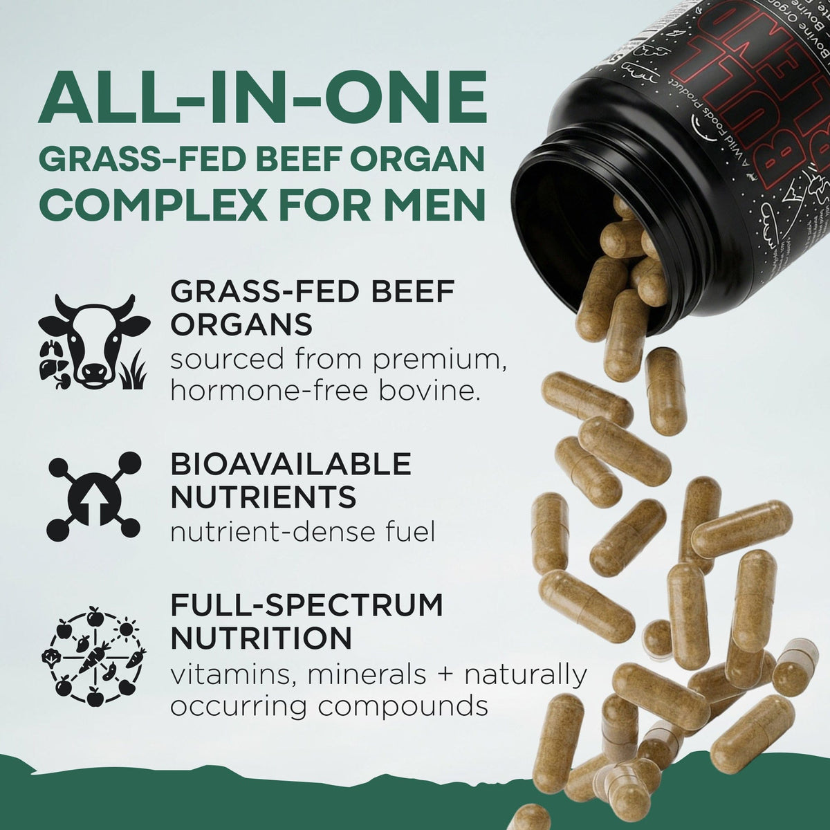 Wild Foods Supplements Bull Blend, 30 servings – Natural Male Hormone & Energy Support