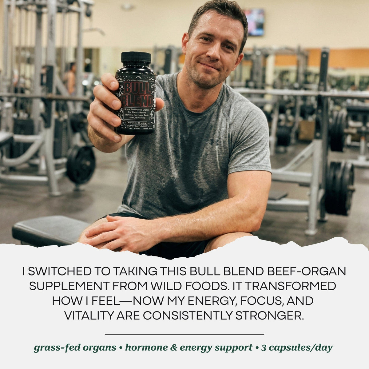 Wild Foods Supplements Bull Blend, 30 servings – Natural Male Hormone & Energy Support