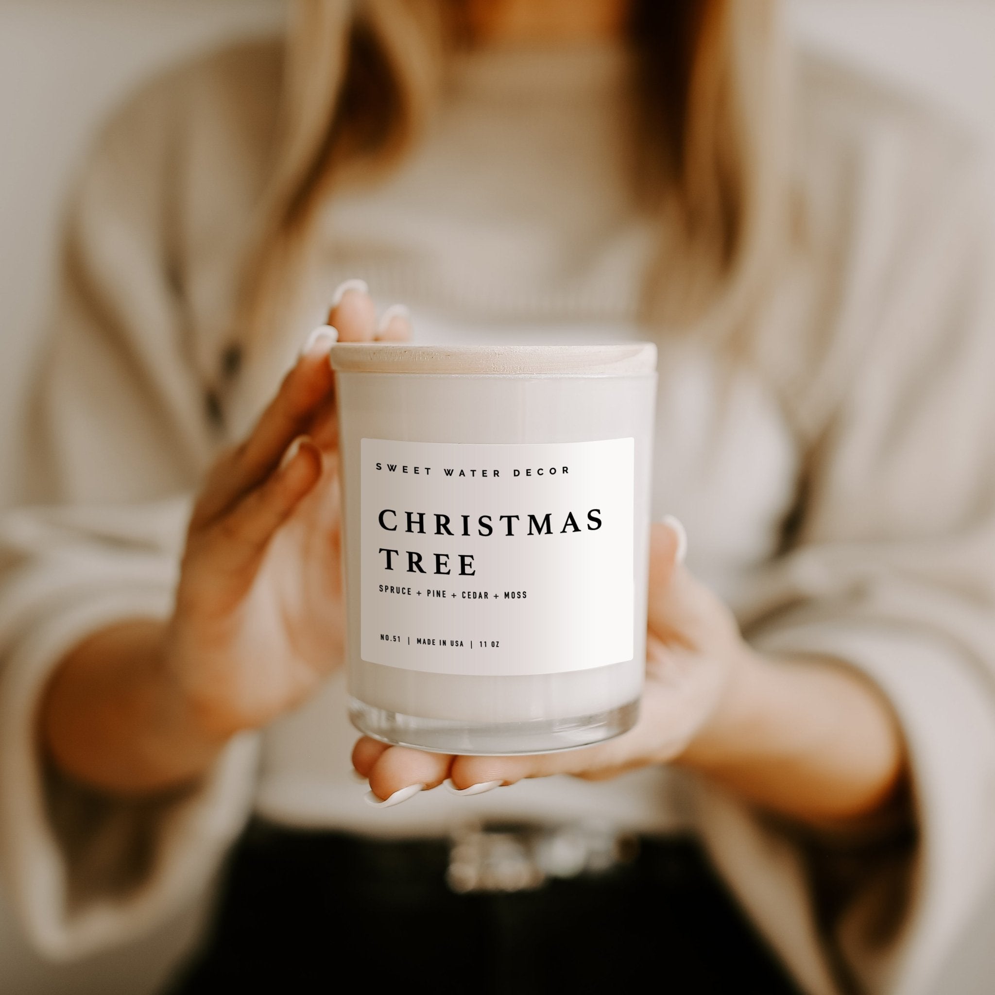Christmas Tree Soy Candle - White Jar - 11 oz - My American Goods