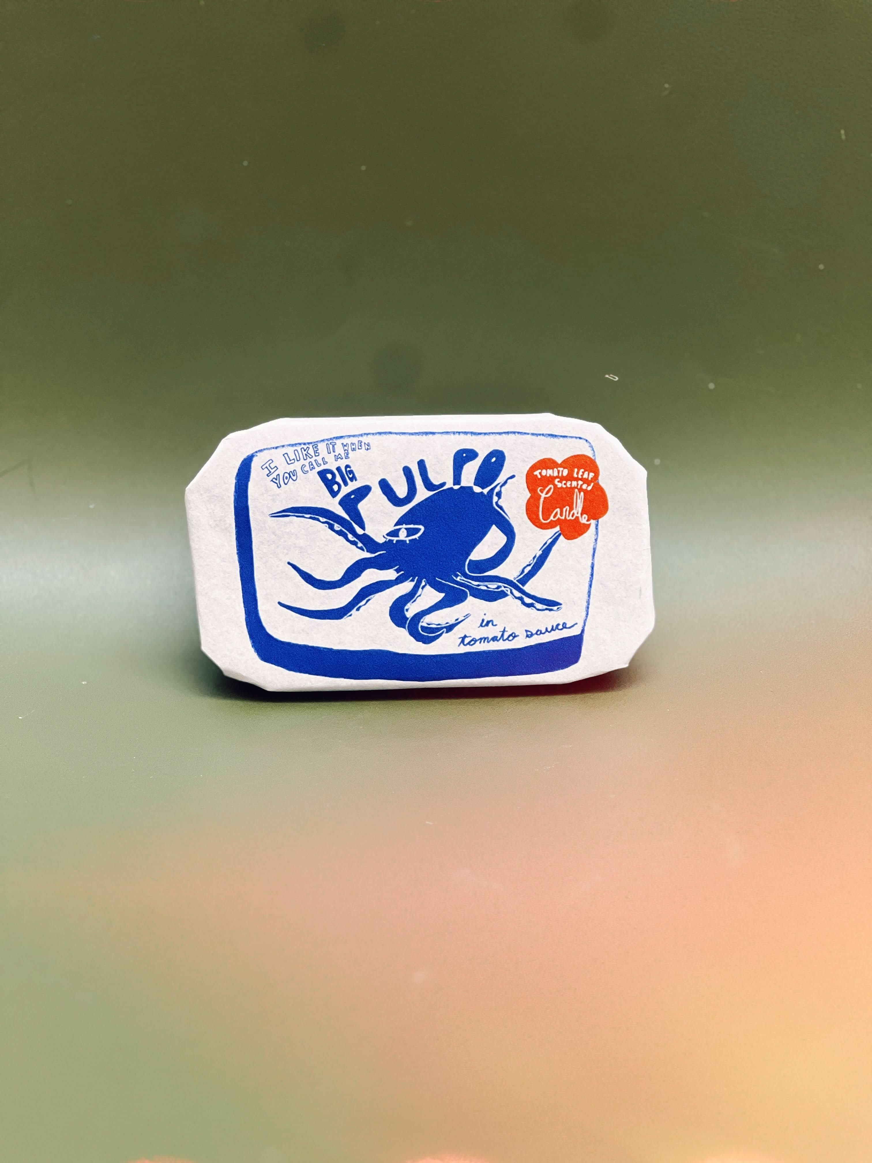 Tinned Fish Candle - Pulpo in Tomato Sauce (Tomato Leaf Scented) - My American Goods