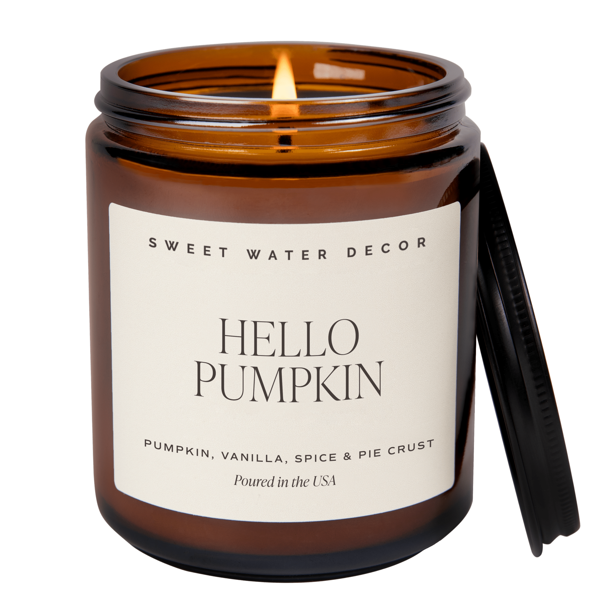 Sweet Water Decor Candles Hello Pumpkin Soy Candle - Amber Jar - 9 oz