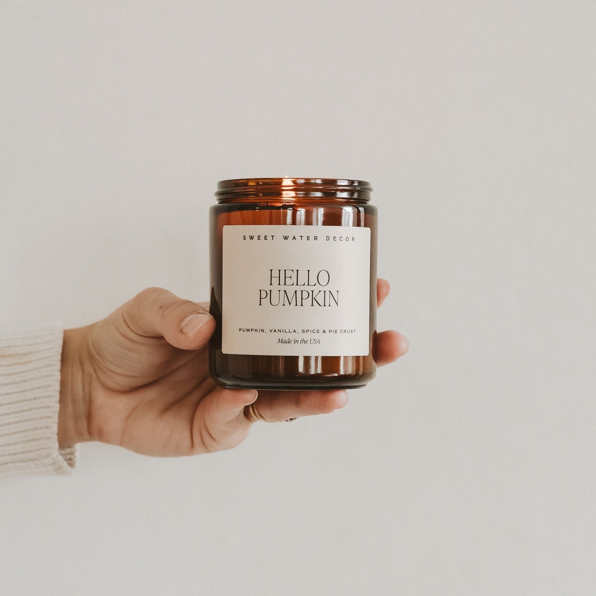 Sweet Water Decor Candles Hello Pumpkin Soy Candle - Amber Jar - 9 oz
