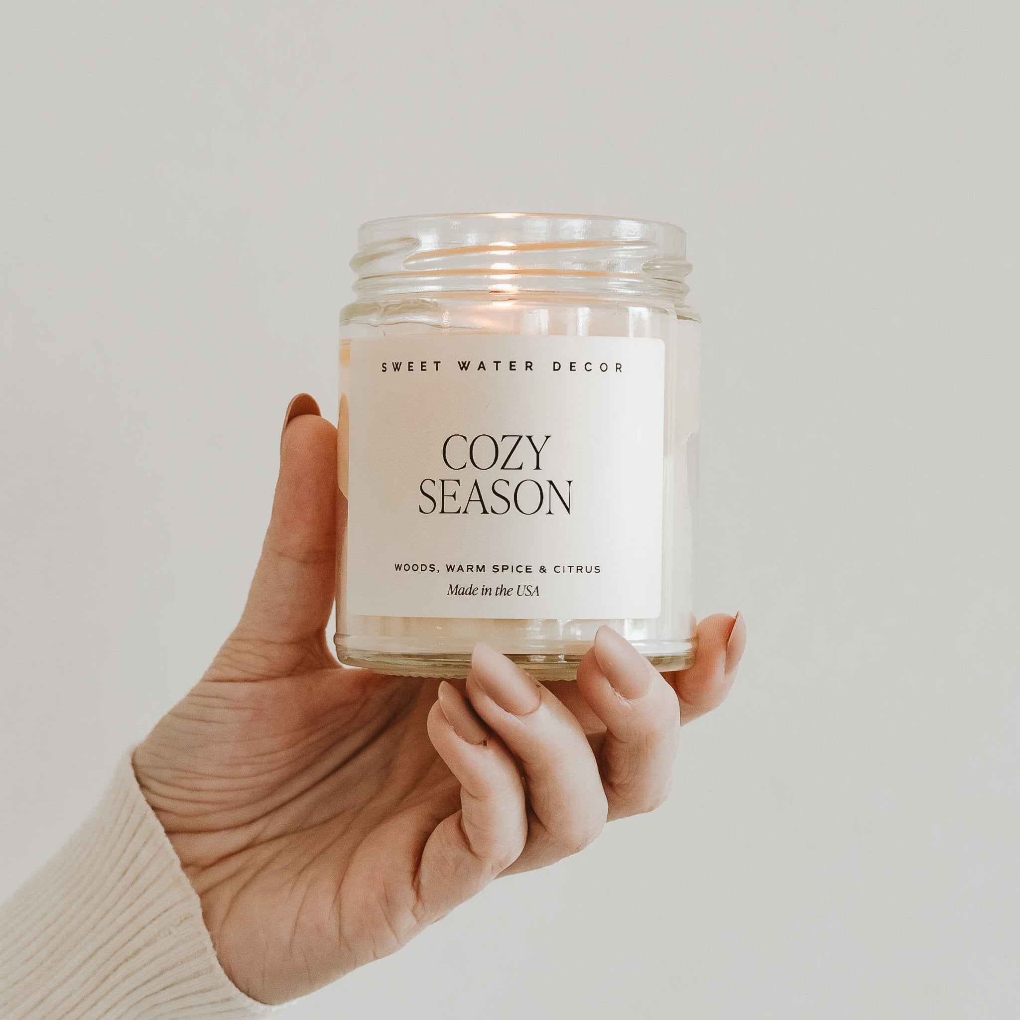 Cozy Season Soy Candle - Clear Jar - 9 oz - My American Goods