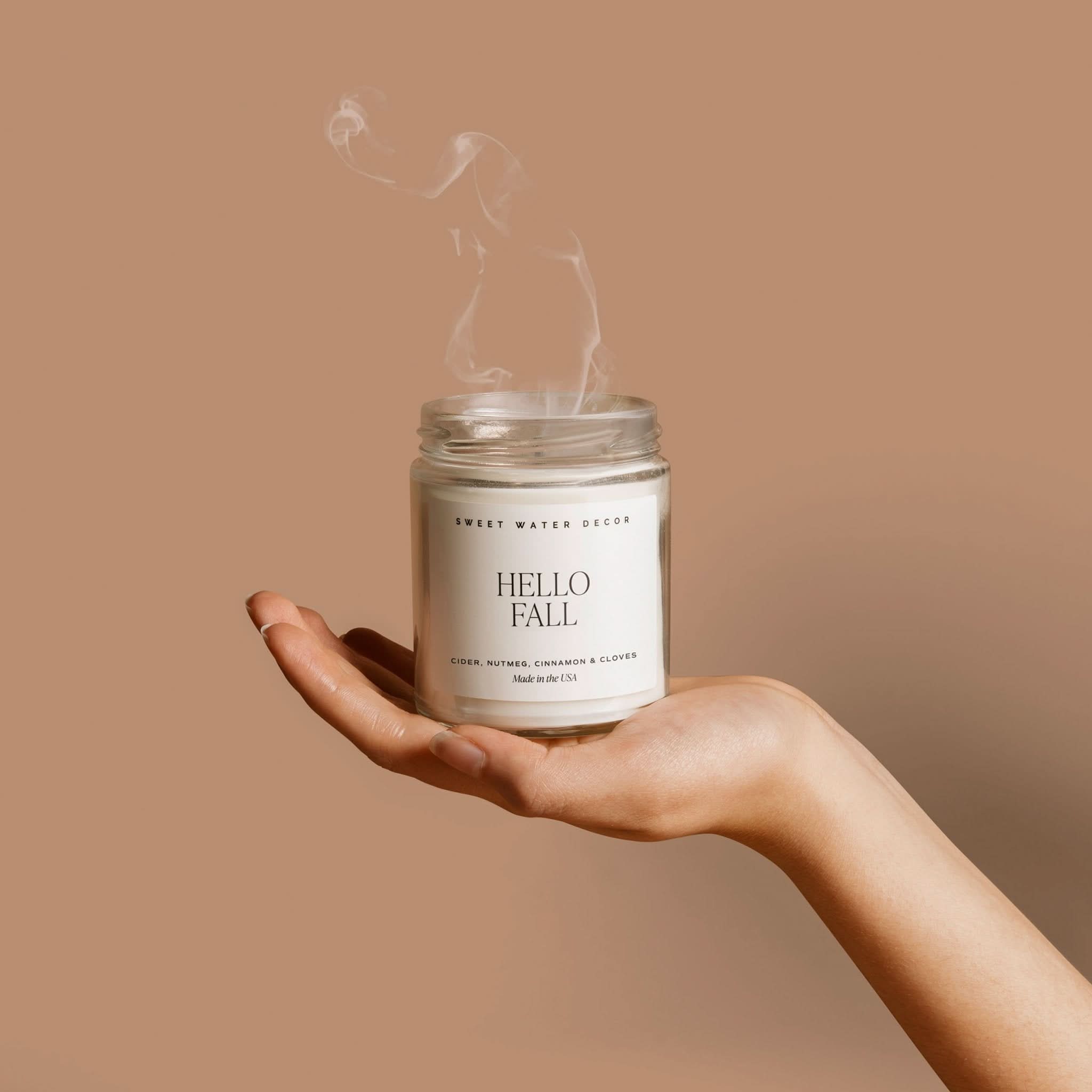 Hello Fall Soy Candle - Clear Jar - 9 oz - My American Goods