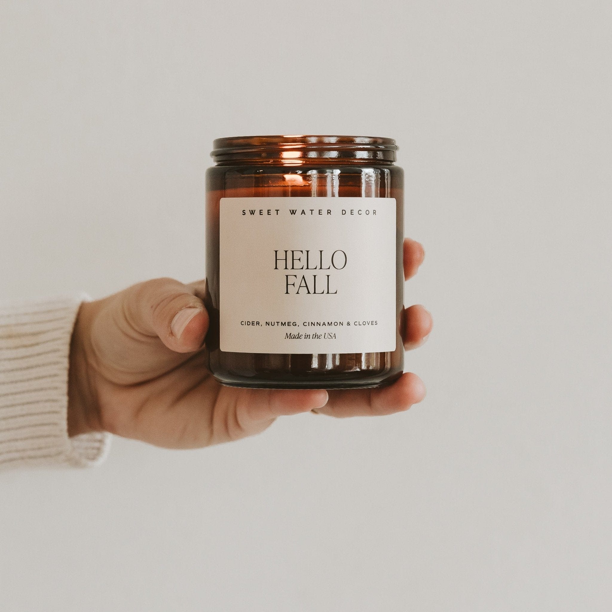 Sweet Water Decor Candles Hello Fall Soy Candle - Amber Jar - 9 oz