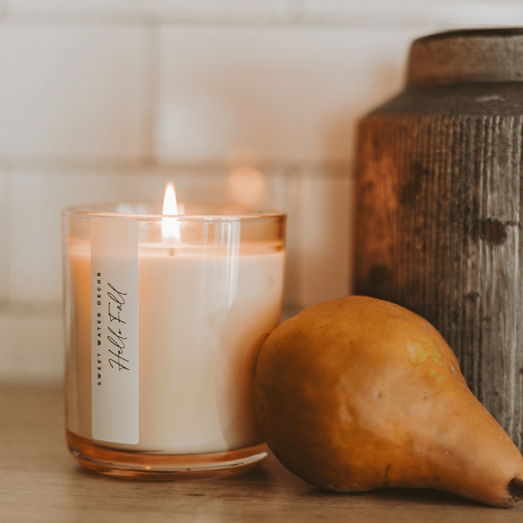 Sweet Water Decor Candles Hello Fall Soy Candle - Tinted Glass Jar - 12 oz