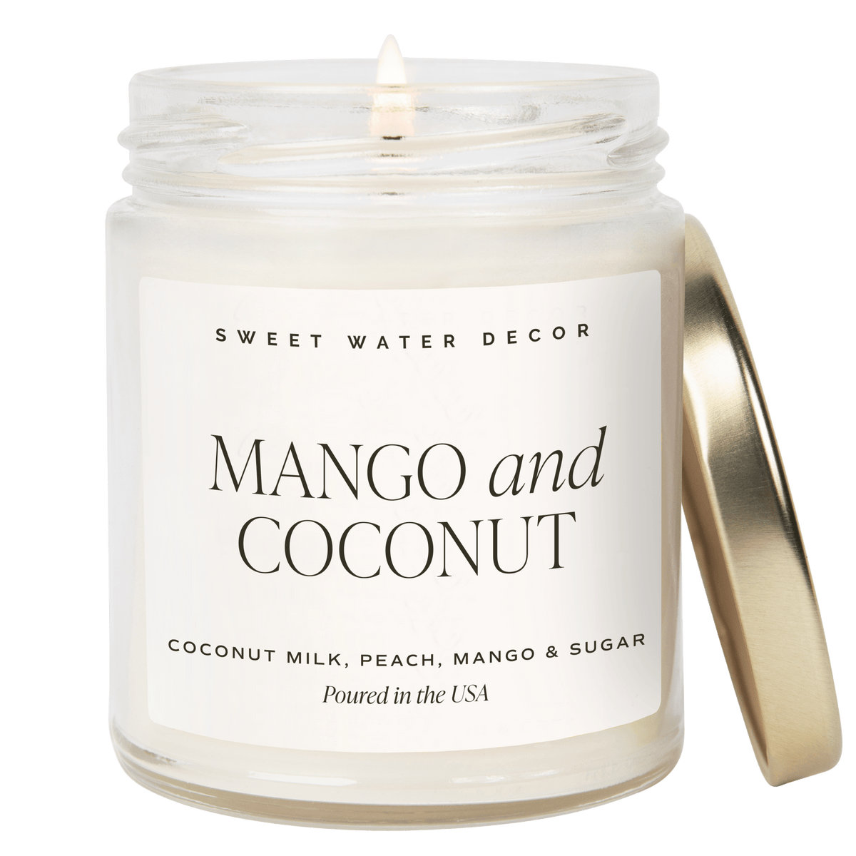 Mango and Coconut Soy Candle - Clear Jar - 9 oz