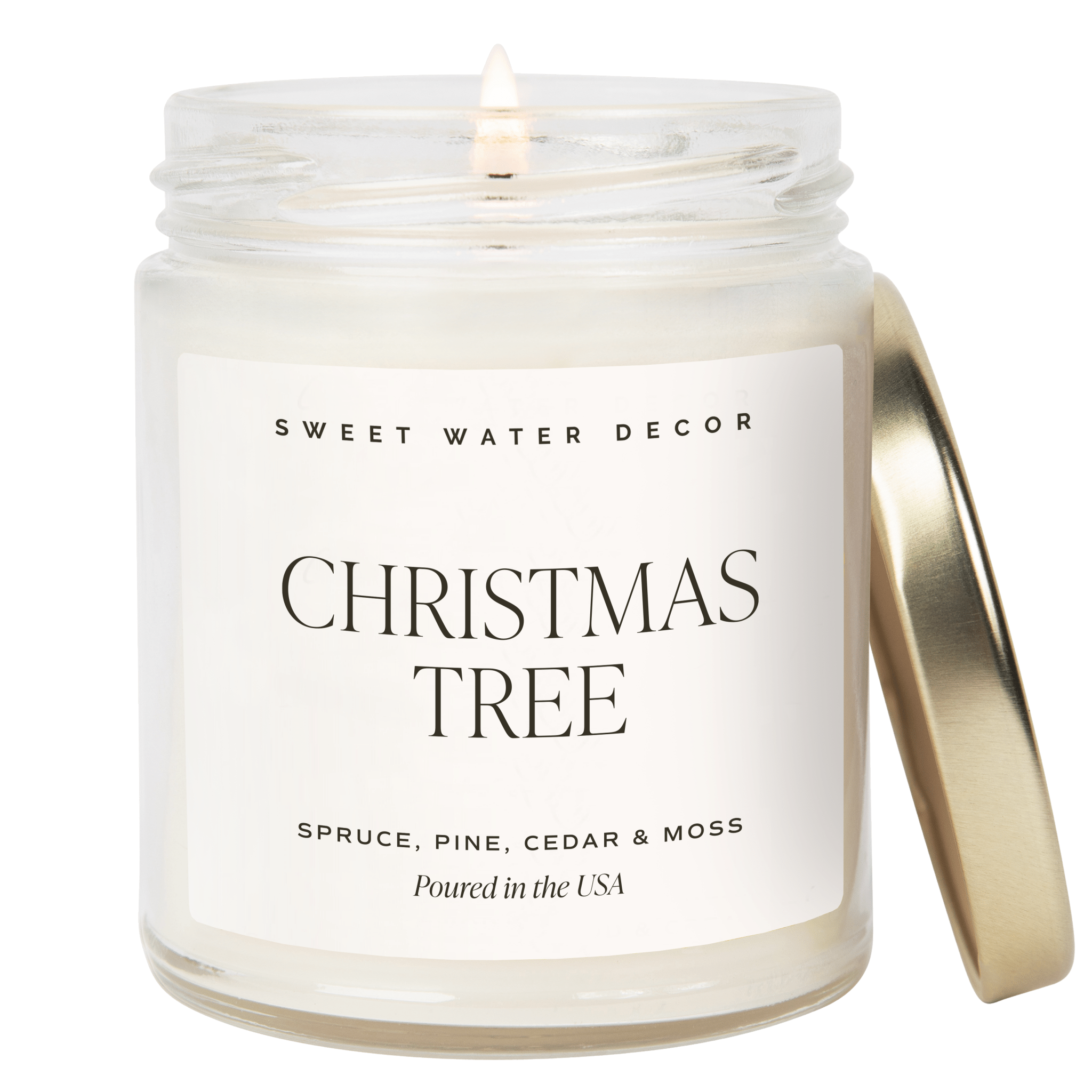 Sweet Water Decor Candles Christmas Tree Soy Candle - Clear Jar - 9 oz