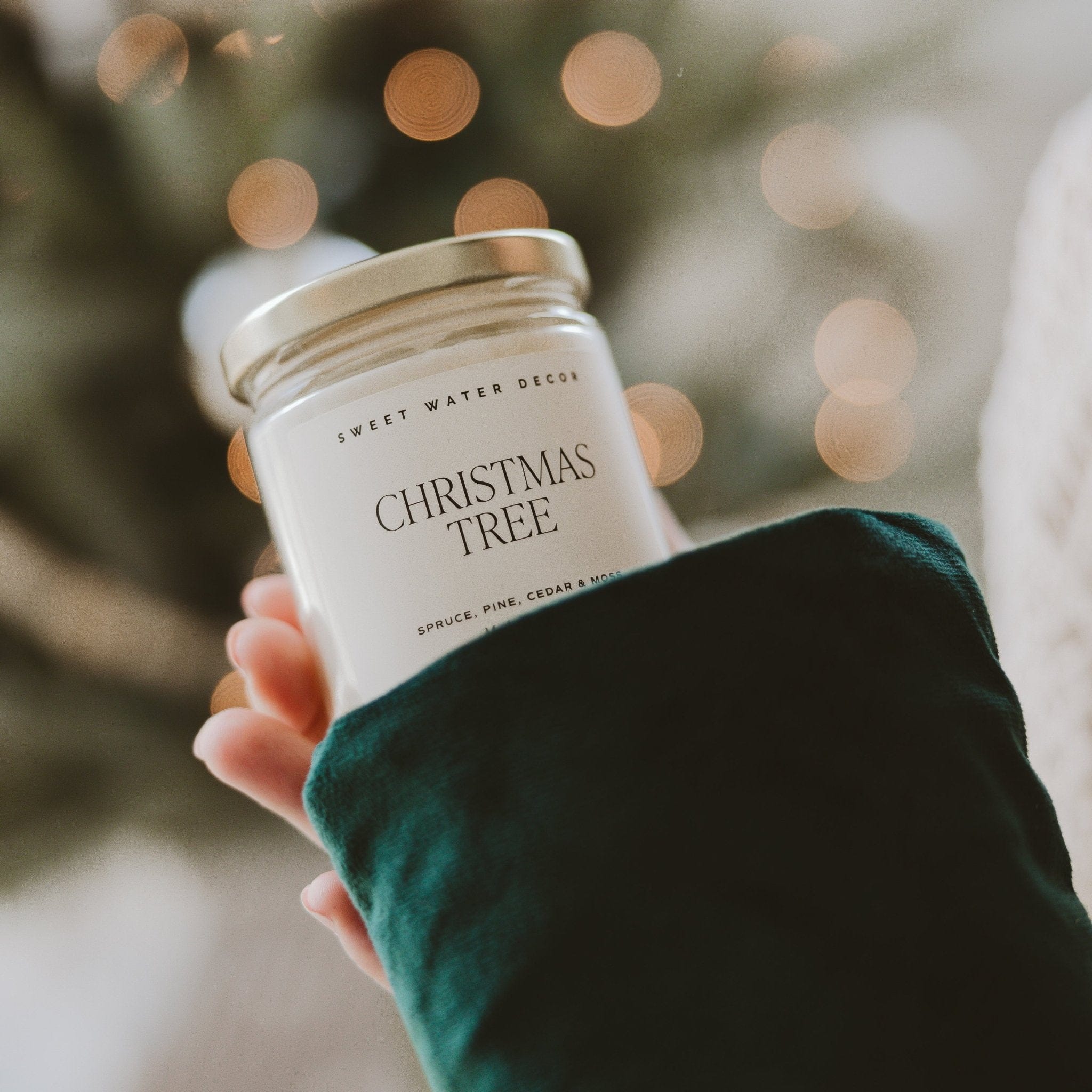 Sweet Water Decor Candles Christmas Tree Soy Candle - Clear Jar - 9 oz