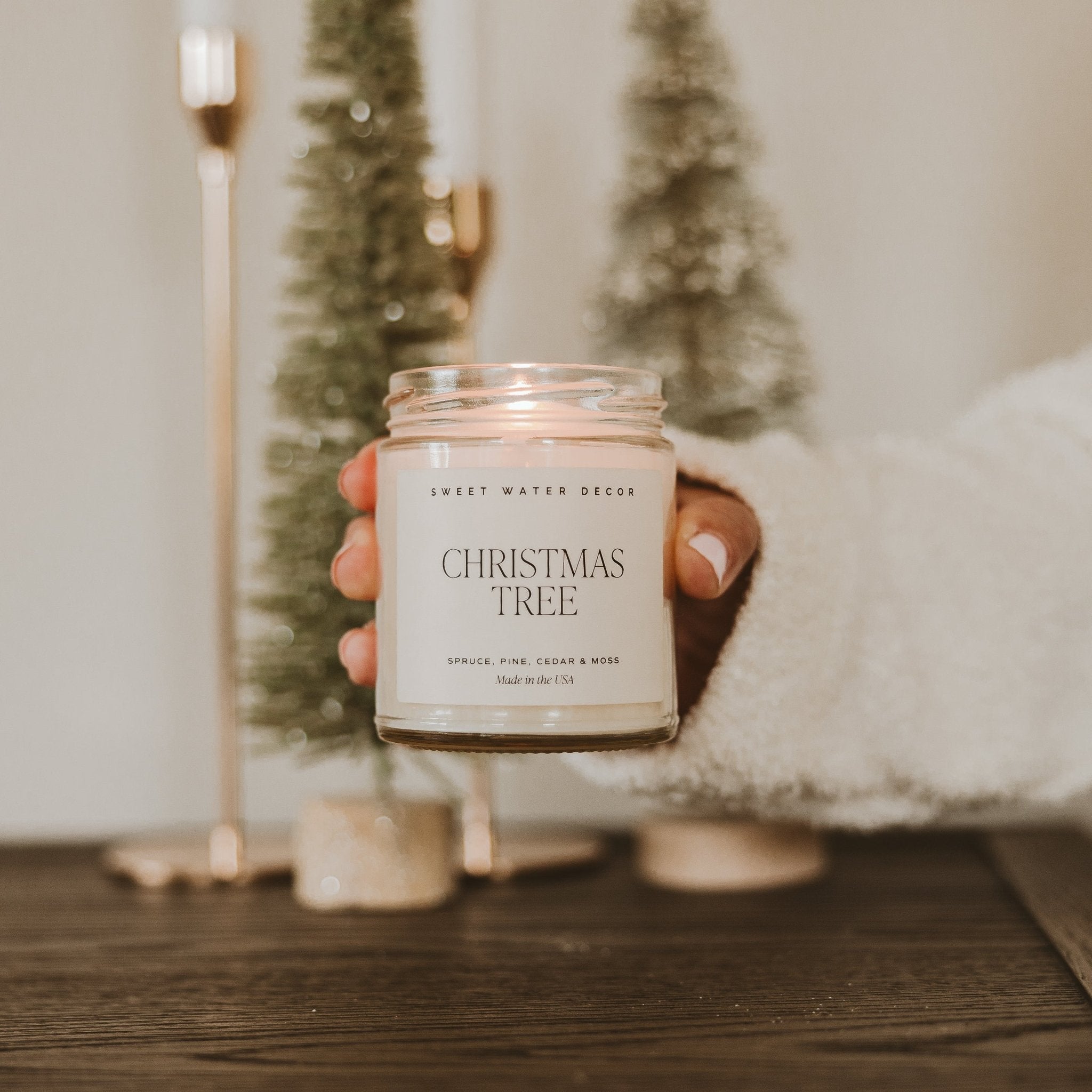 Christmas Tree Soy Candle - Clear Jar - 9 oz - My American Goods