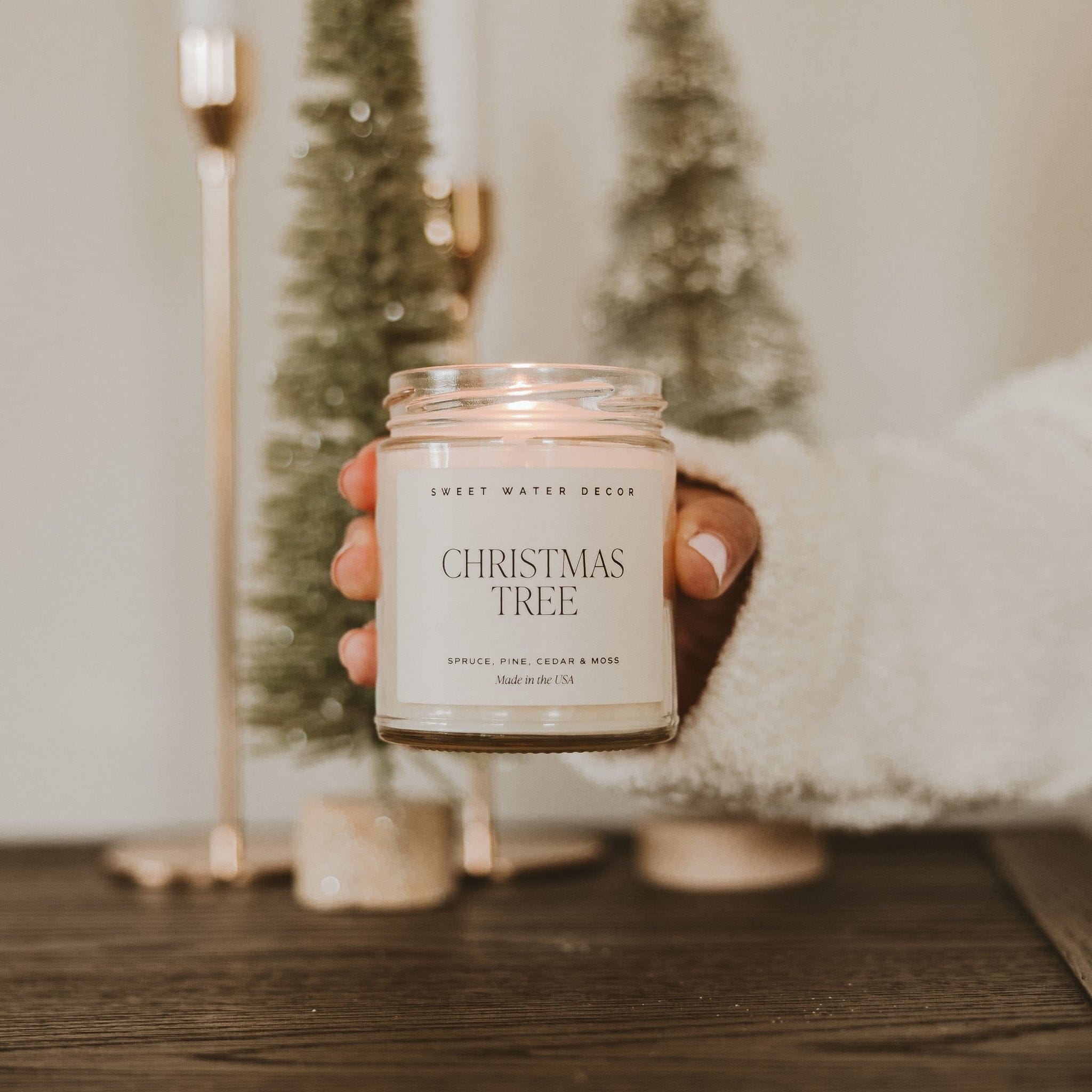 Sweet Water Decor Candles Christmas Tree Soy Candle - Clear Jar - 9 oz