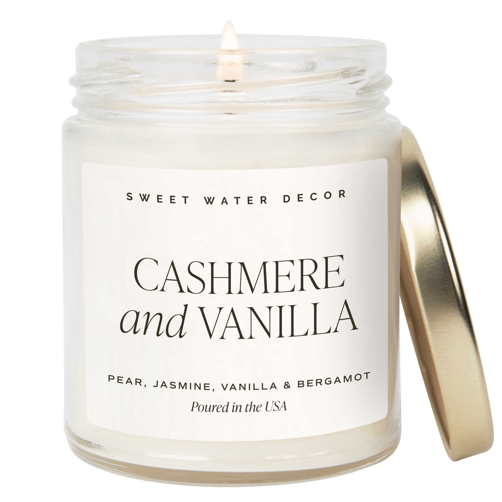 Sweet Water Decor Candles Cashmere and Vanilla Soy Candle - Clear Jar - 9 oz