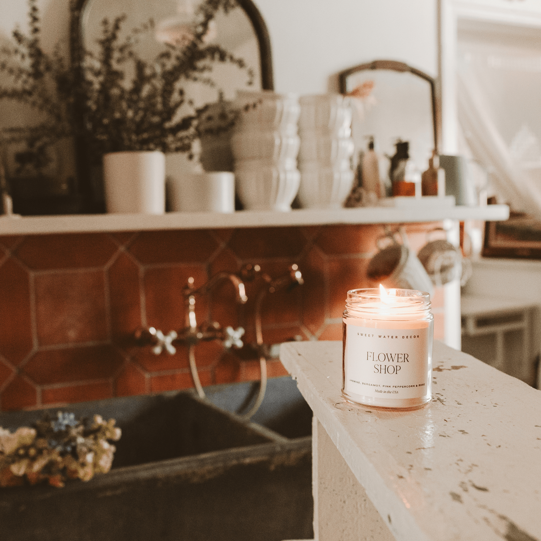 Flower Shop Soy Candle - Clear Jar - 9 oz - My American Goods