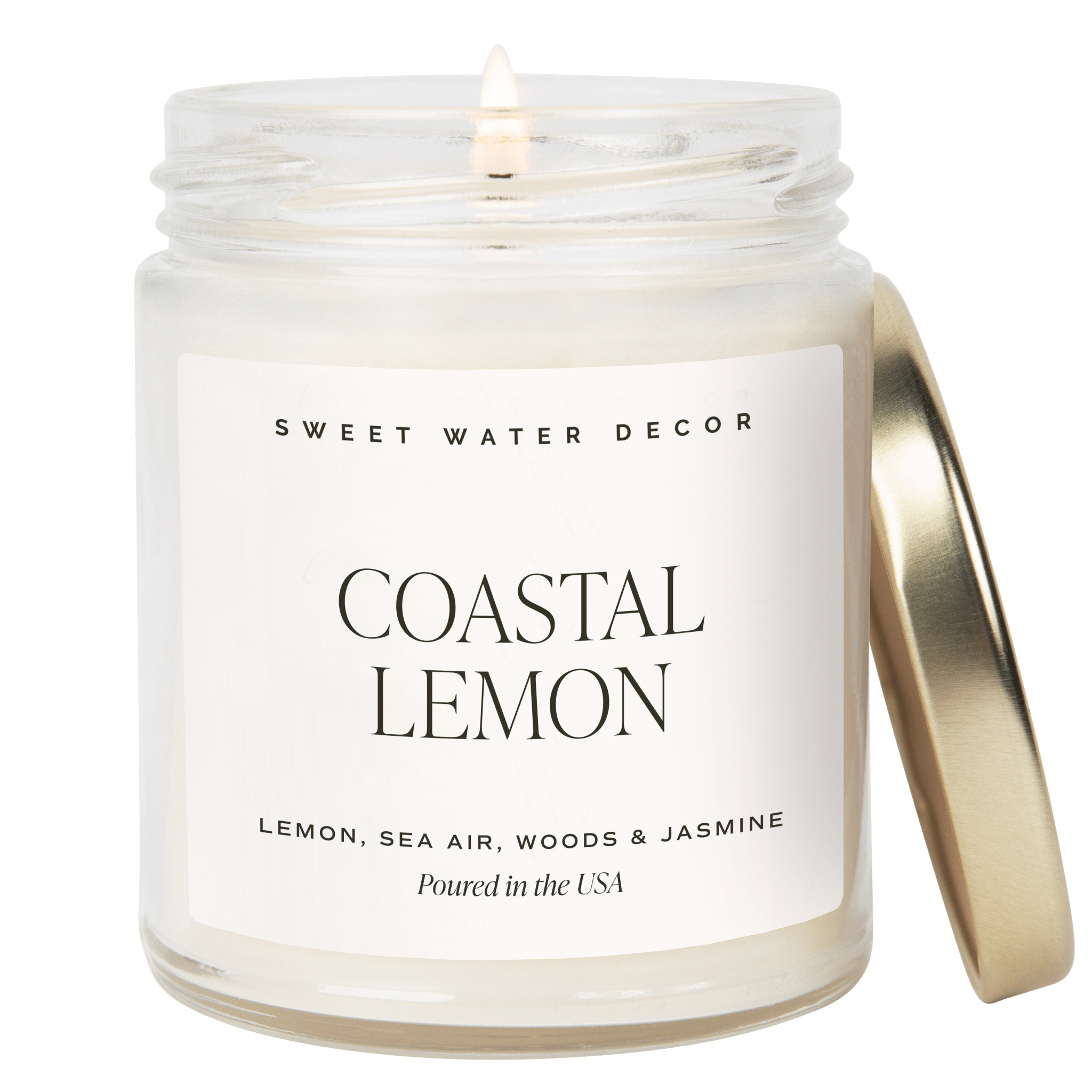 Sweet Water Decor Candles Coastal Lemon Soy Candle - Clear Jar - 9 oz