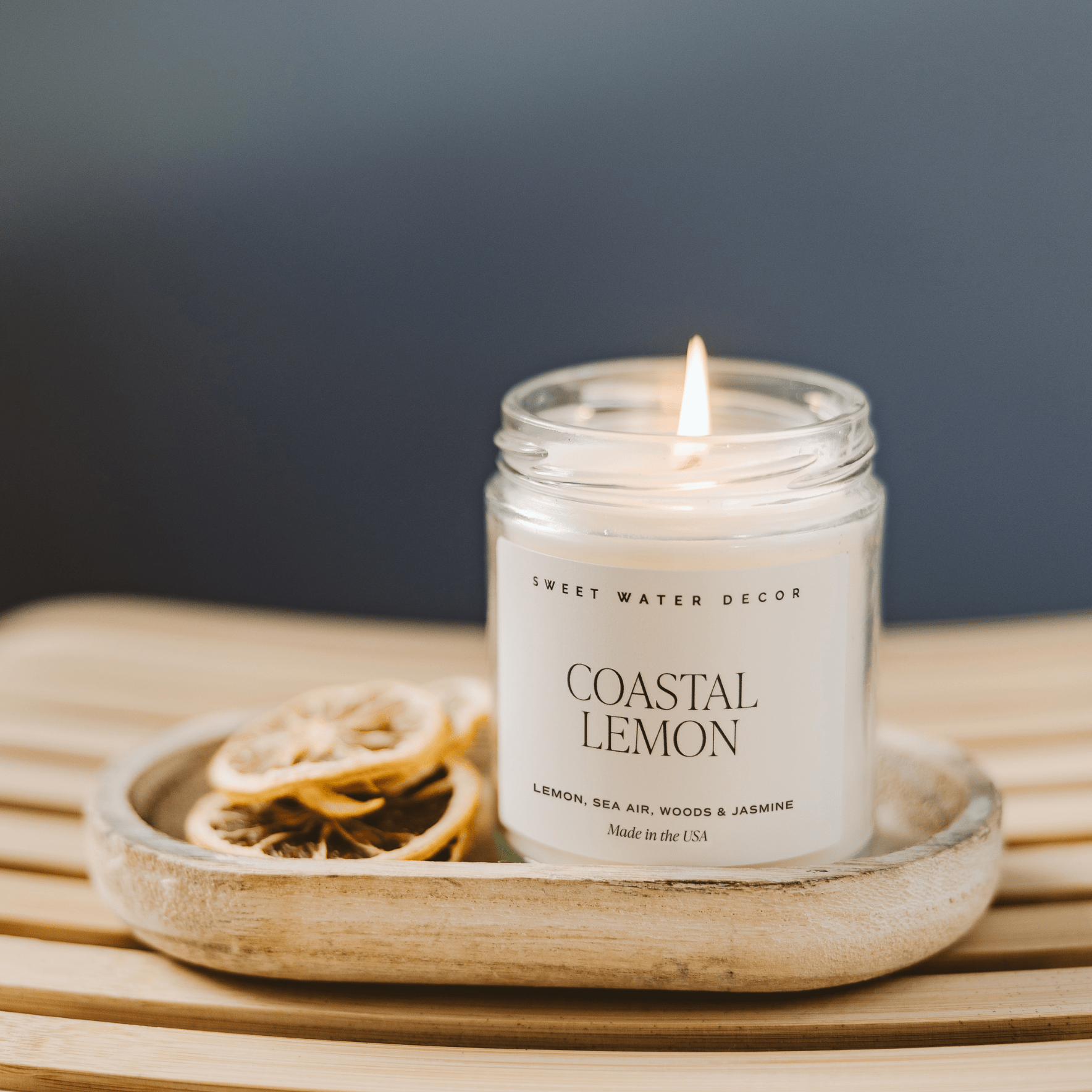 Sweet Water Decor Candles Coastal Lemon Soy Candle - Clear Jar - 9 oz