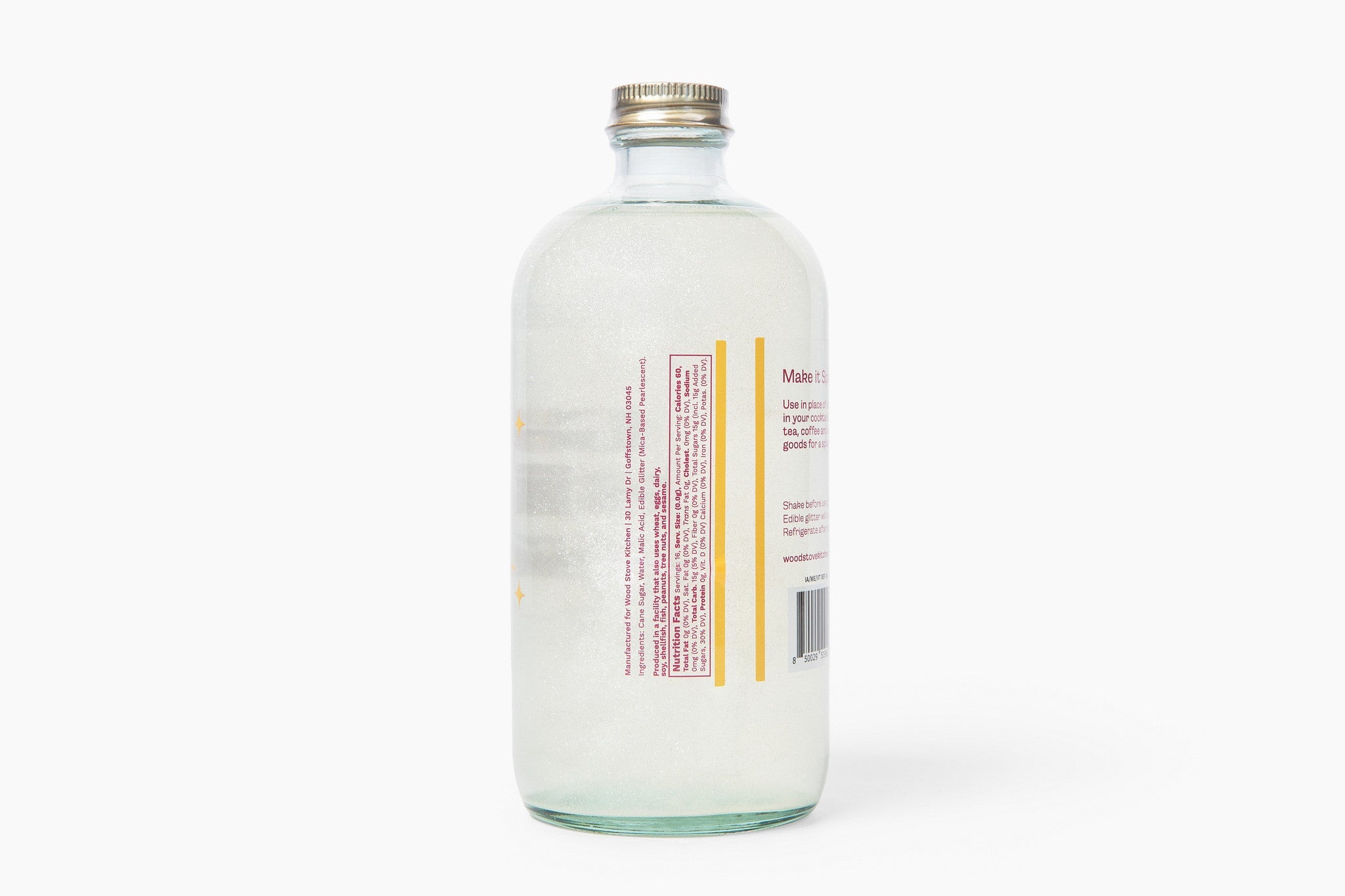 Wood Stove Kitchen Cocktail and Drink Mixers Glitter Simple Syrup, 16 fl oz