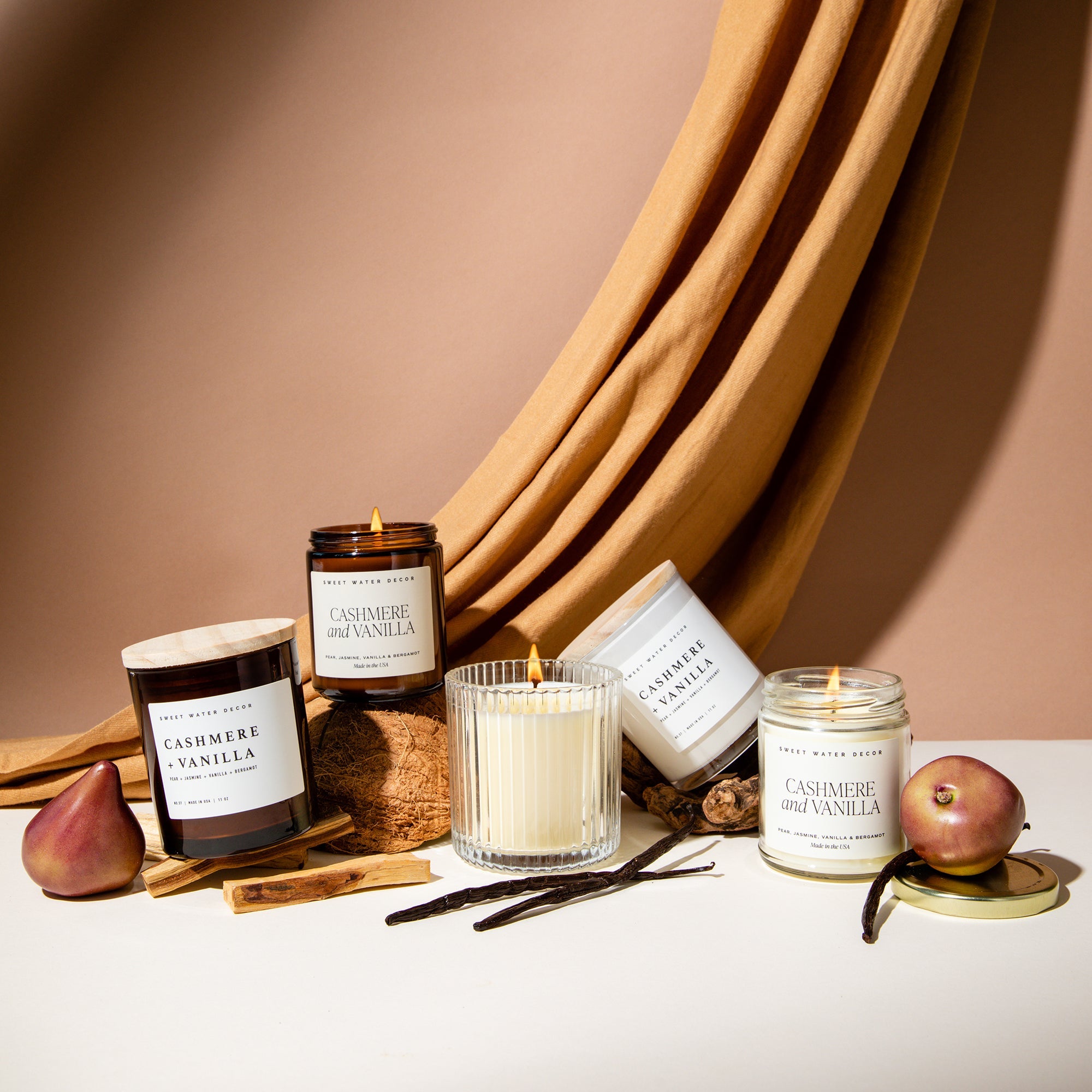 Cashmere and Vanilla Soy Candle - White Jar - 11 oz - My American Goods