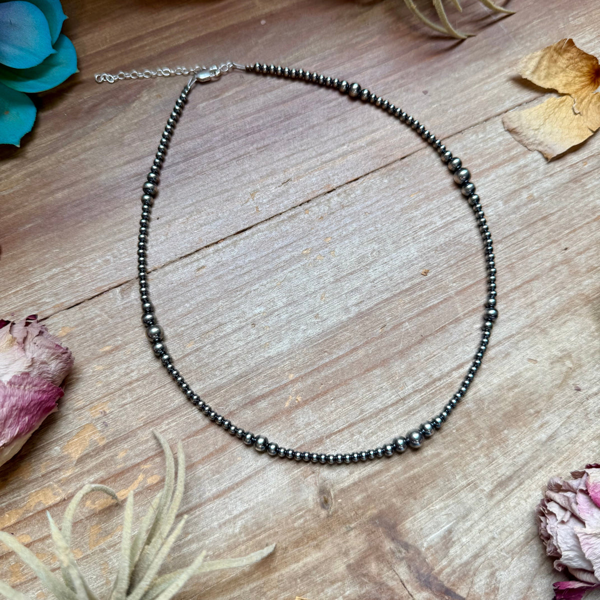 16" Graduated Sterling Silver Pearl Necklace – 3mm