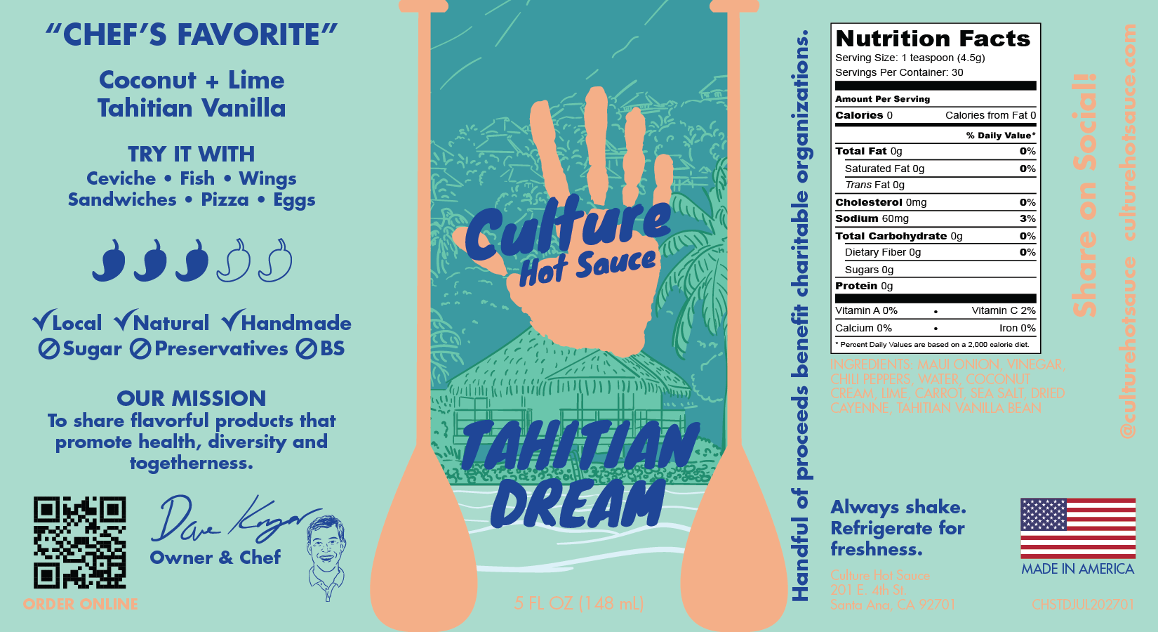 Culture Hot Sauce Hot Sauce Tahitian Dream | Hot Sauce