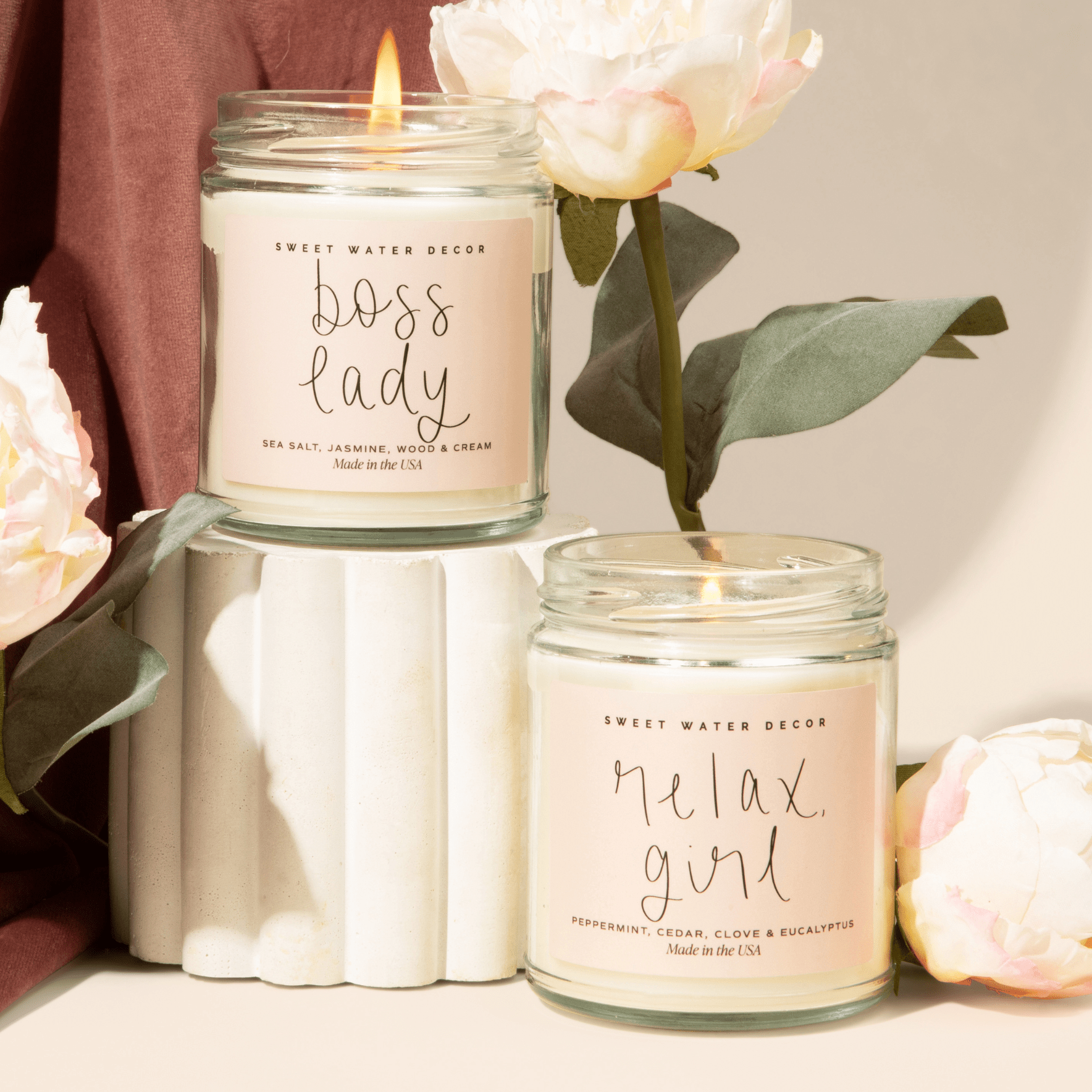 Sweet Water Decor Candles Boss Lady Soy Candle - Clear Jar - 9 oz (Spa Day)