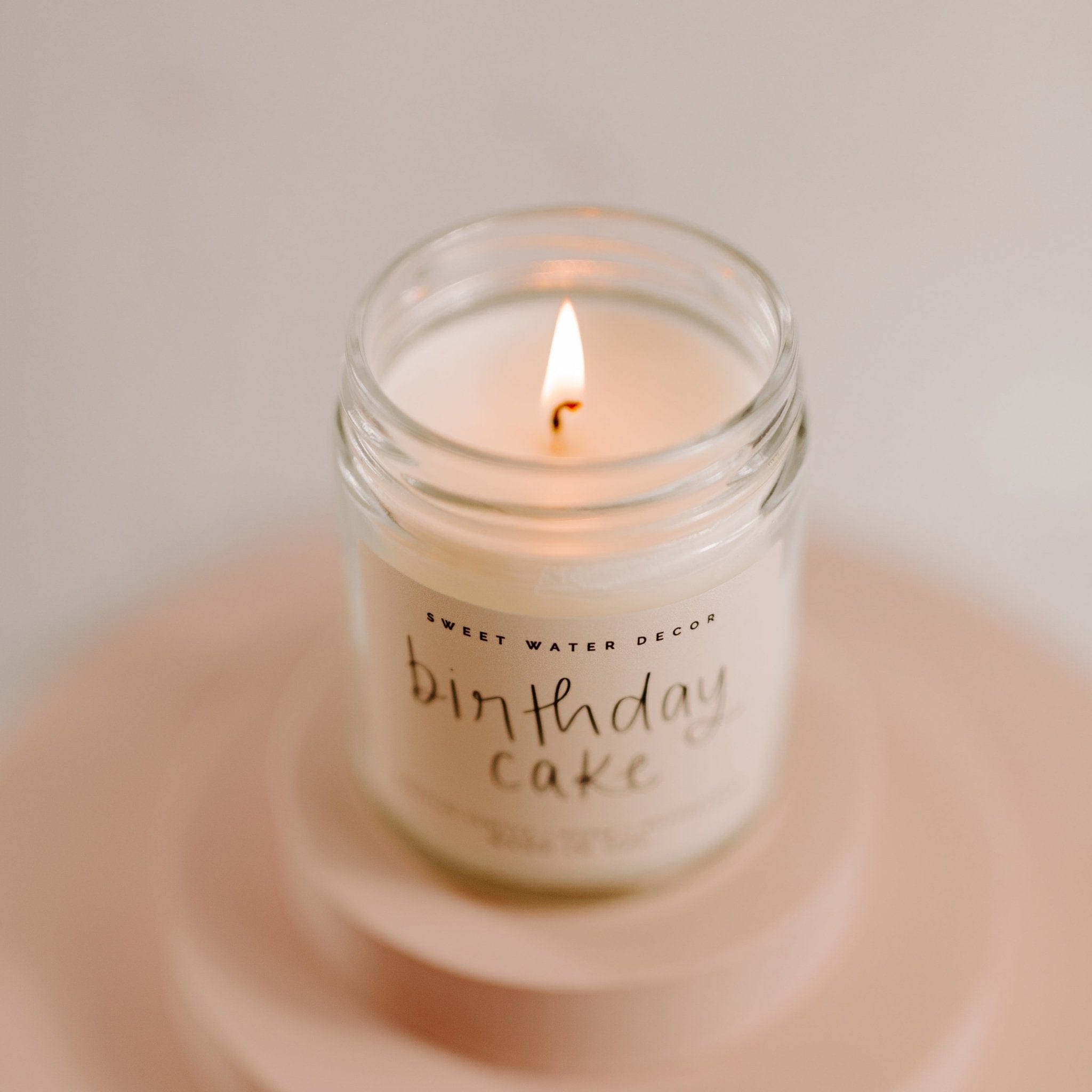 Sweet Water Decor Candles Birthday Cake Soy Candle - Clear Jar - 9 oz