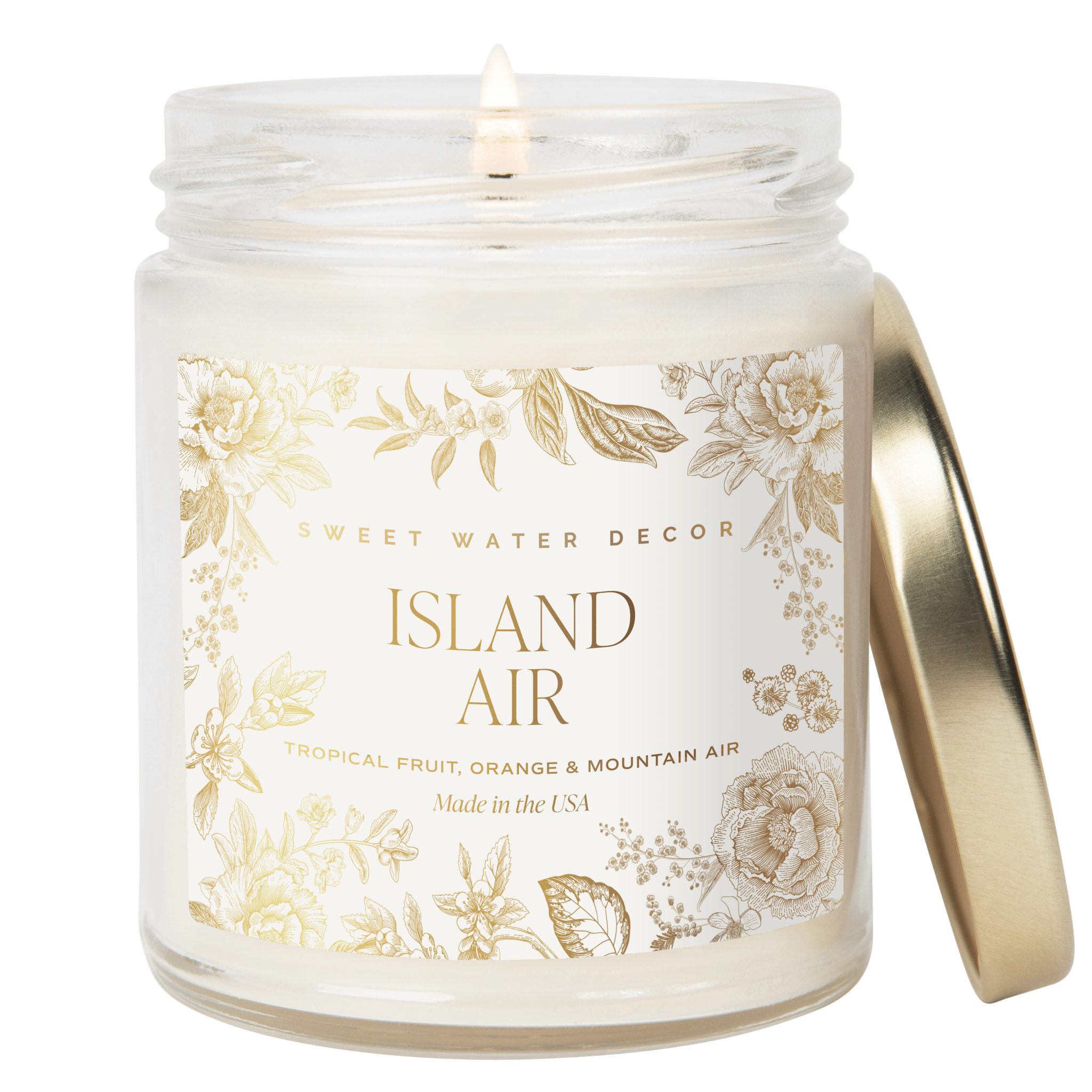 Island Air Soy Patterned Candle - Clear Jar - 9 oz - Sweet Water Decor - Candles
