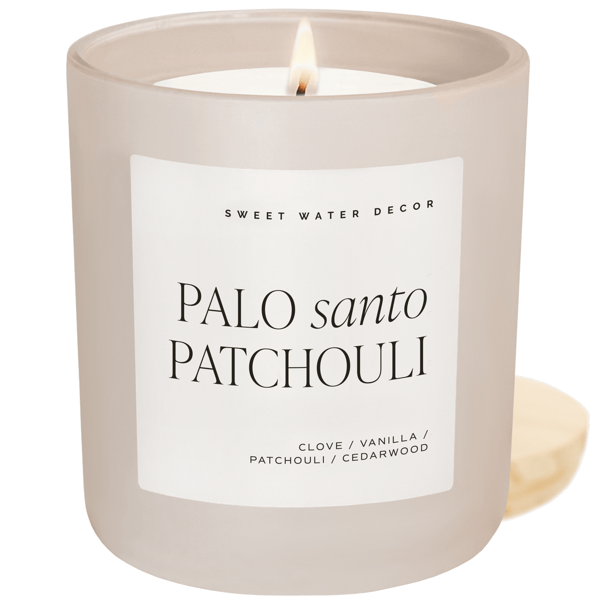 Palo Santo Patchouli Soy Candle - Tan Matte Jar - 15 oz