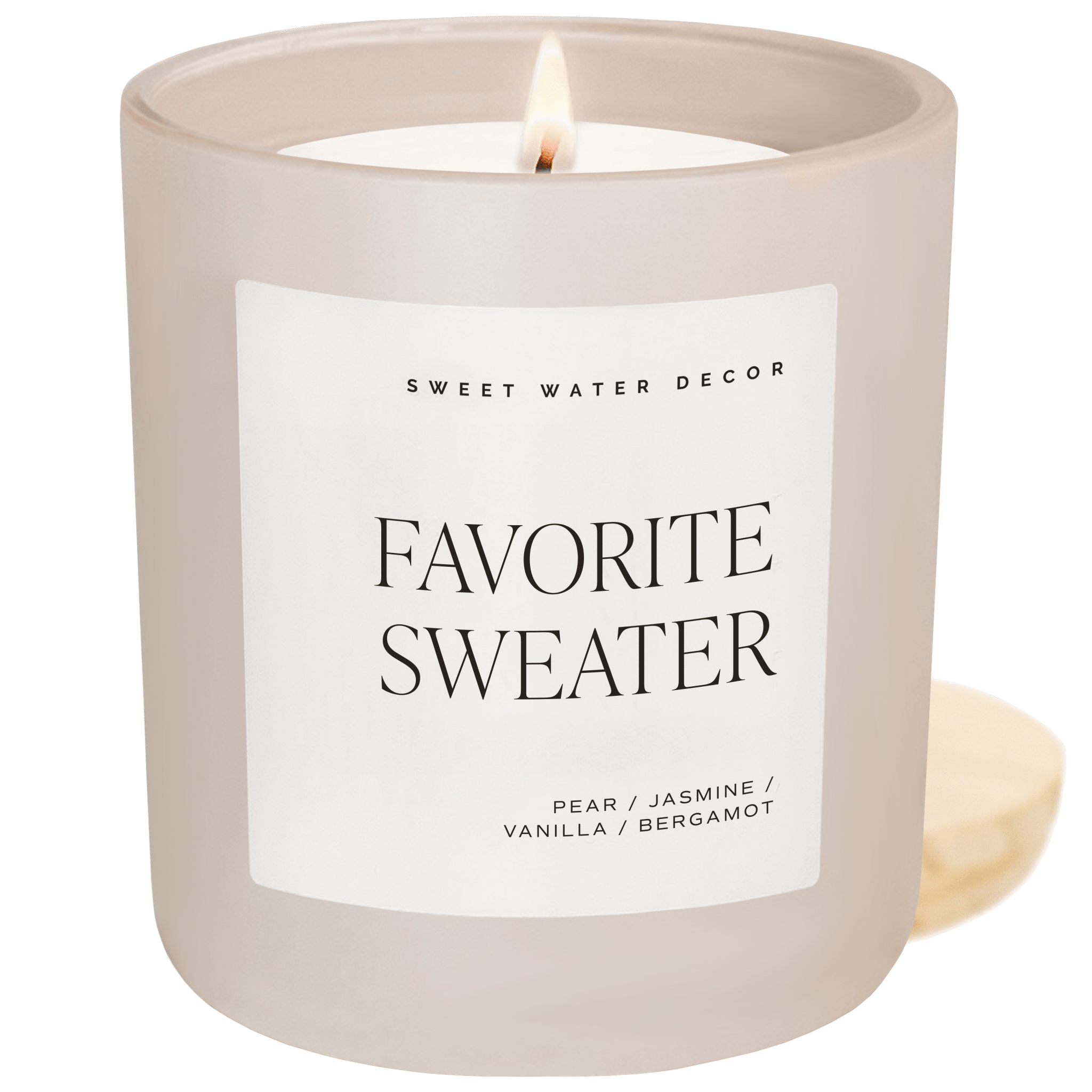 Sweet Water Decor Candles Favorite Sweater Soy Candle - Tan Matte Jar - 15 oz